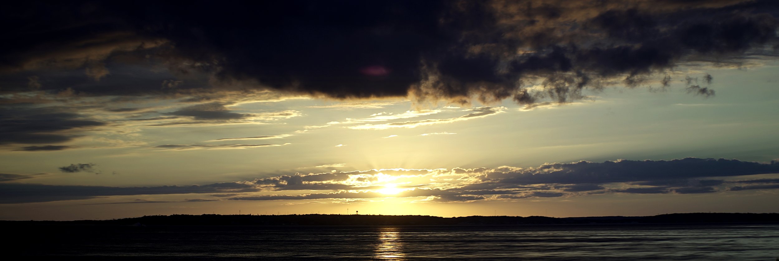 Lomo 100mm anamorphic lens | Sunset over St.Ignace, Upper-Penninsula, MI. Photo by: Keith Nickoson