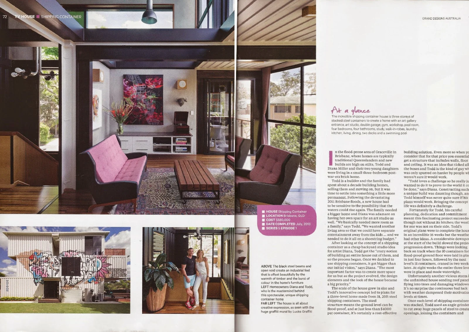 Our Grand Designs Graceville Shipping Container House Diana Miller