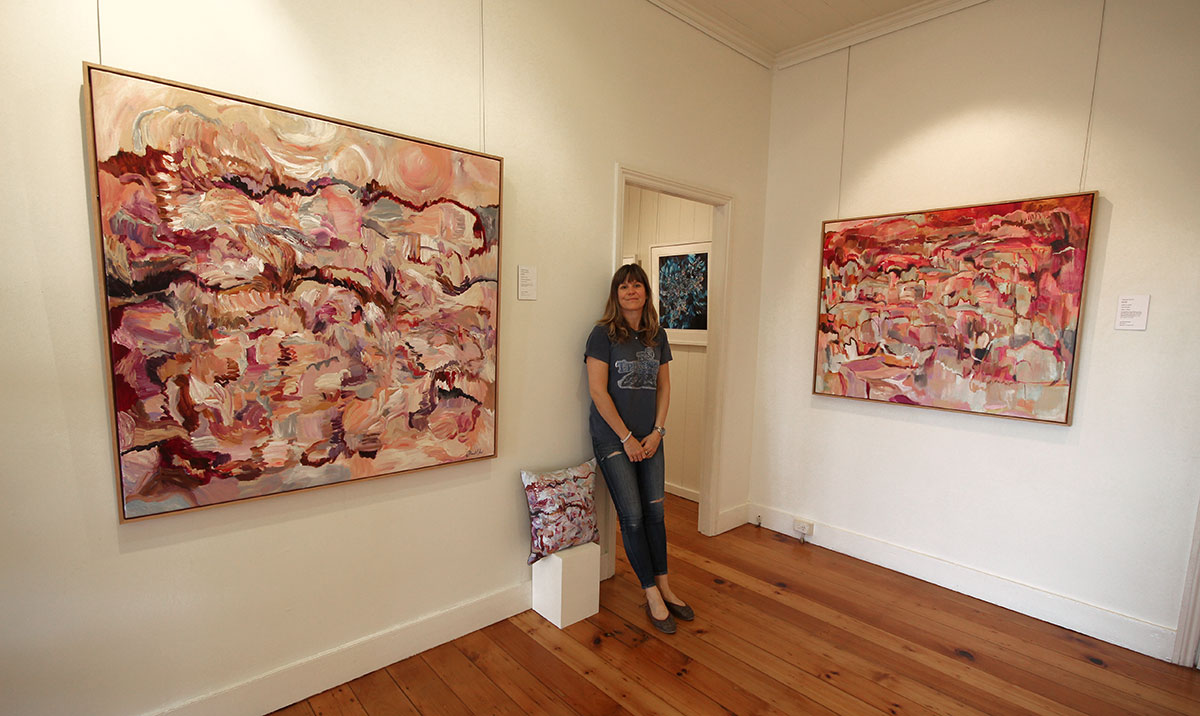 Standing with "Forever Reap what you sow" and "Mother Earth". Both of these pieces sold.