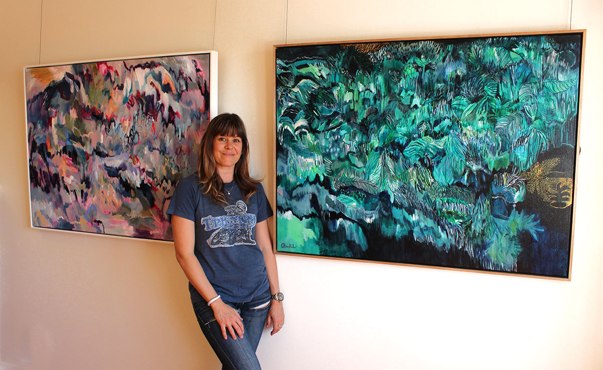 Standing with "Flavours of Life" and "Life is an Adventure". Both these pieces sold.