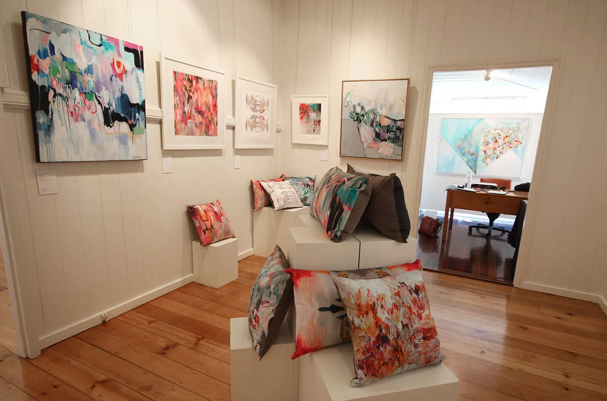 The back room was dedicated to older prints and paintings as well as my new range of cushions which sold really well!