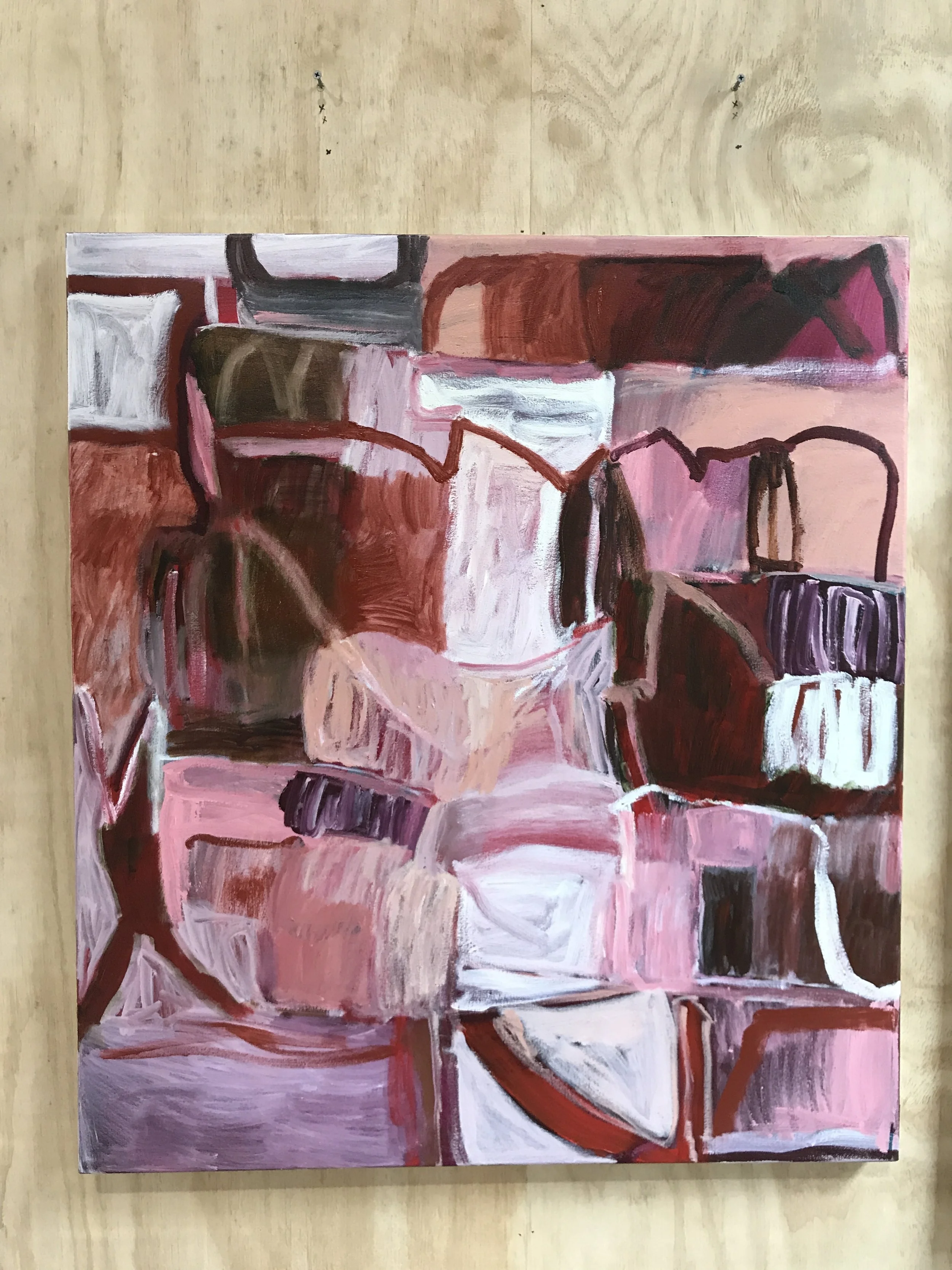Early stages. Lots of loose brushwork and more colours.