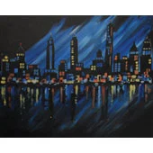 NYC night skyline