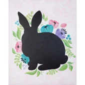 Floral rabbit chalkboard