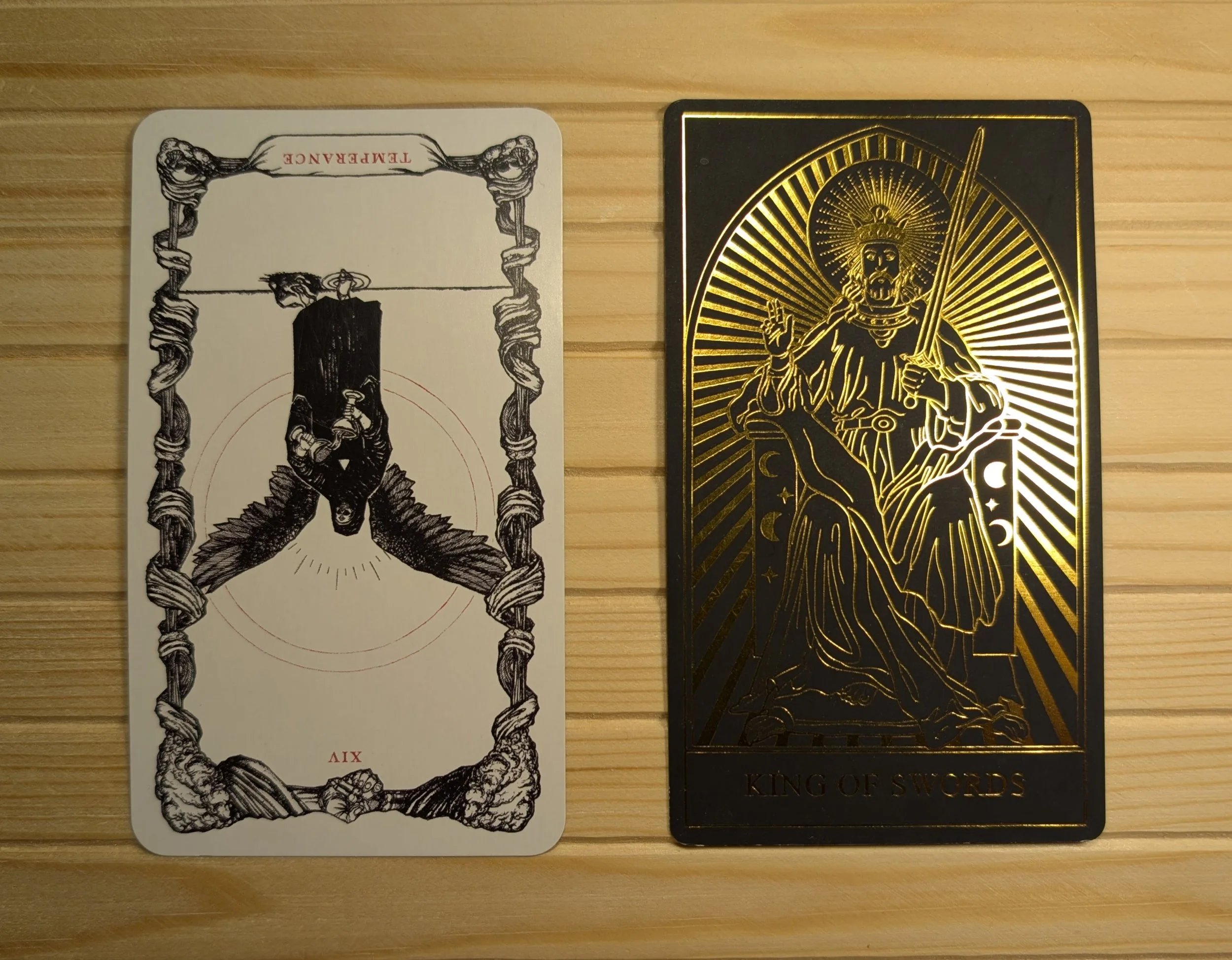 Temperance Reversed and the King of Swords