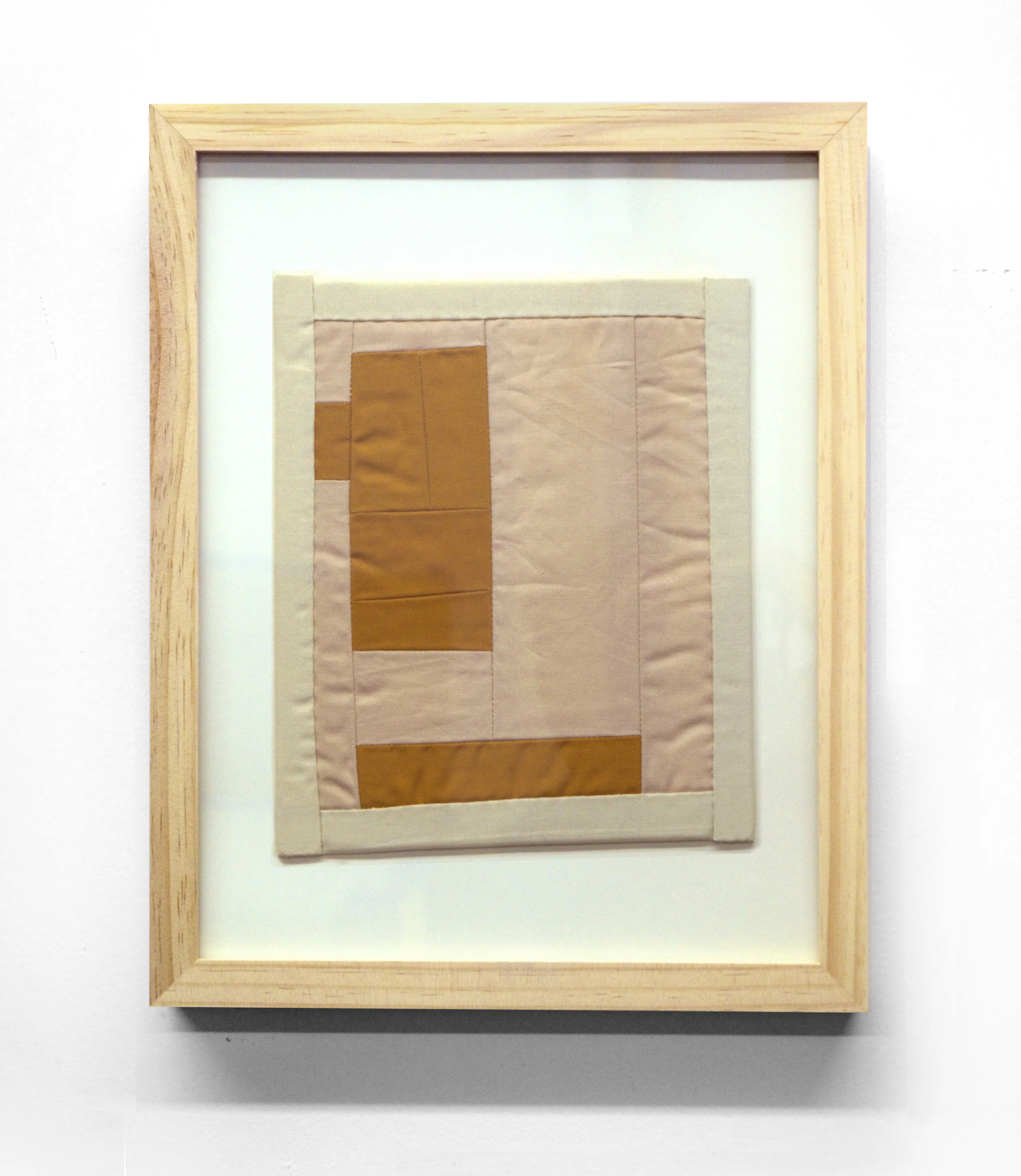 MINI (BURNT UMBER) cotton quilt and frame 11 x 14 inches, 2014