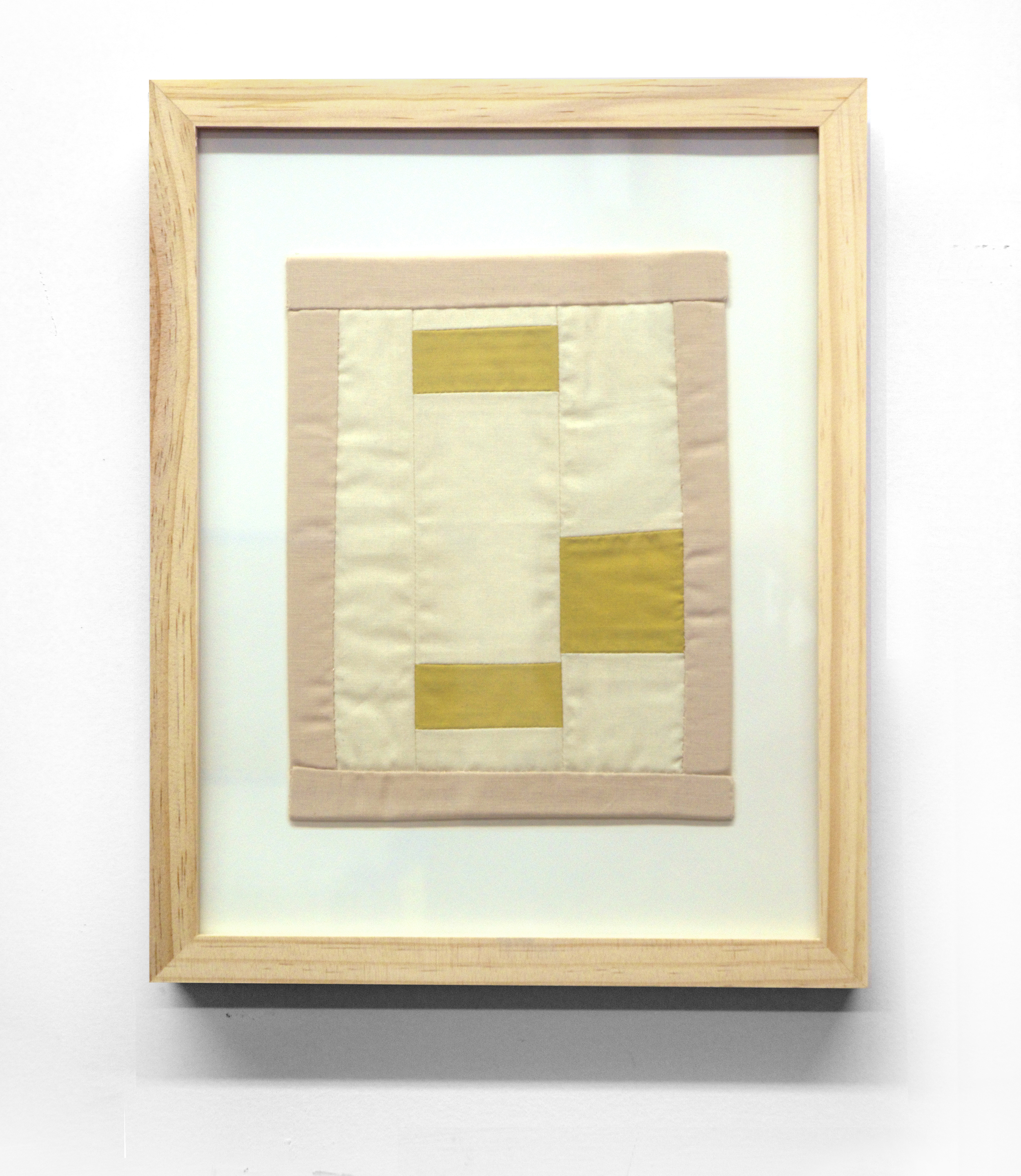   MINI (OCHRE) cotton quilt and frame   11 x 14 inches,&nbsp;  2014  
