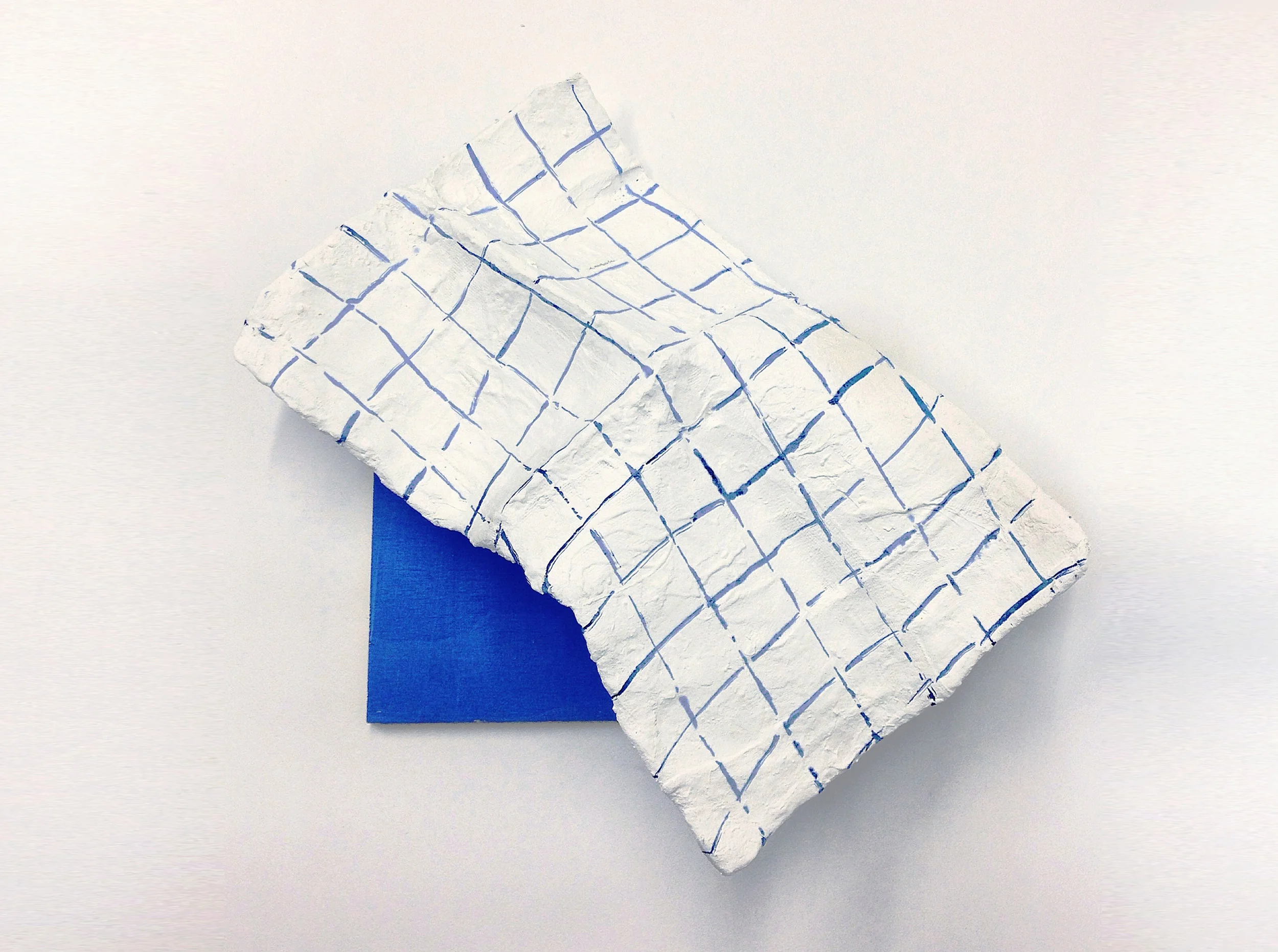 KAHM chicken wire, plaster, acrylic jacquard ink, pine 16" x 11" x 3" 2014