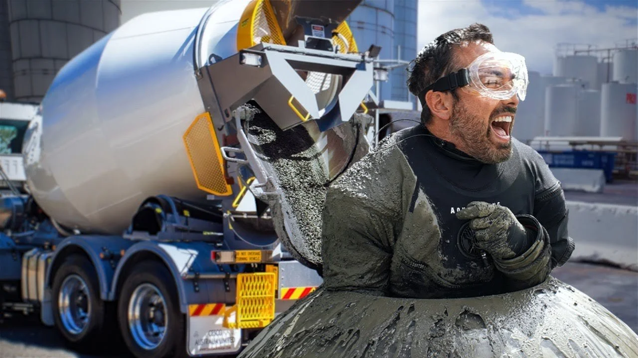 I explain concrete while getting buried in it