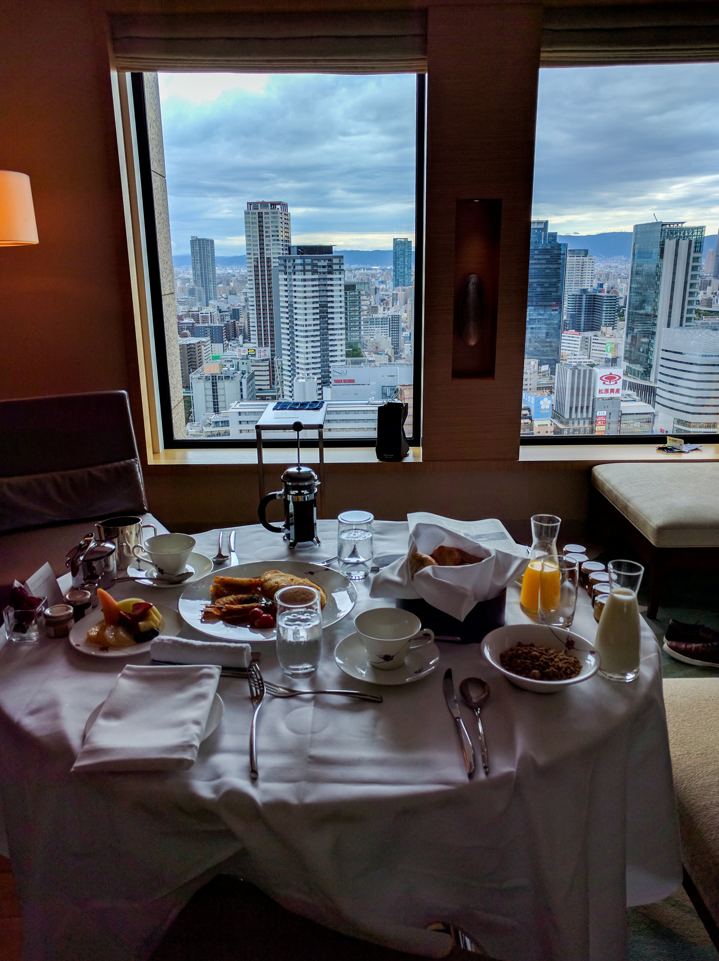 Room service at the InterContinental before heading to Umeda Sky Building