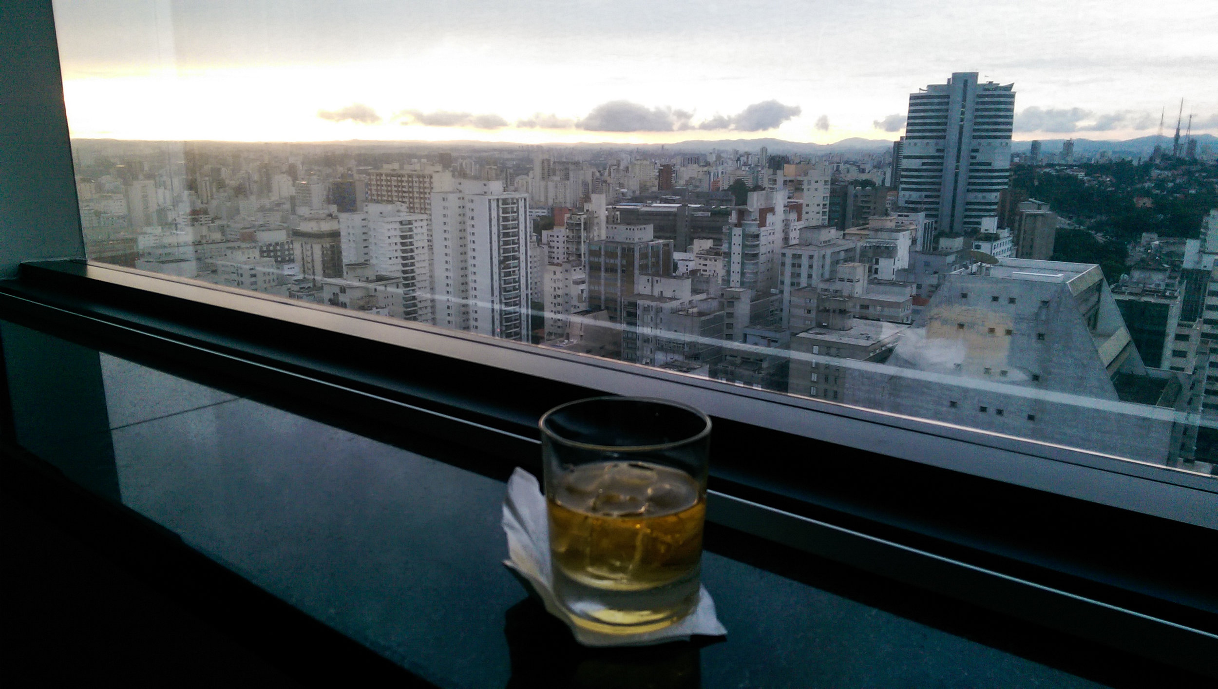 A cocktail with a view. The lounge at the Renaissance Sao Paulo