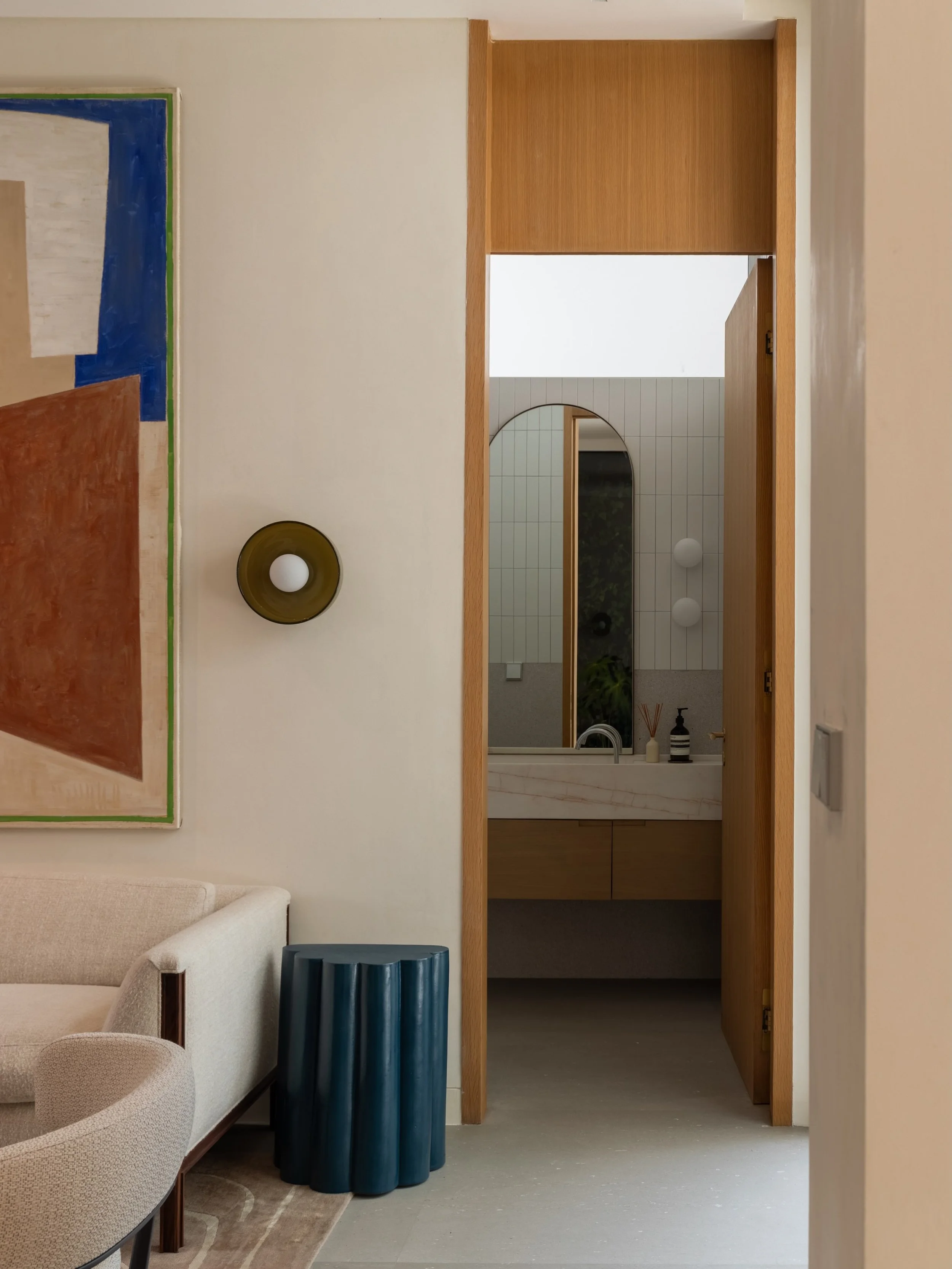 Jakarta Courtyard House

View through from the reception to the powder-room. A high level clerestory window brings light into the space.

Photography: @kungphotograph 
Landscape: @thishumidhouse 
Lighting: @switch_lighting_design 

#takenouchiwebb
#i