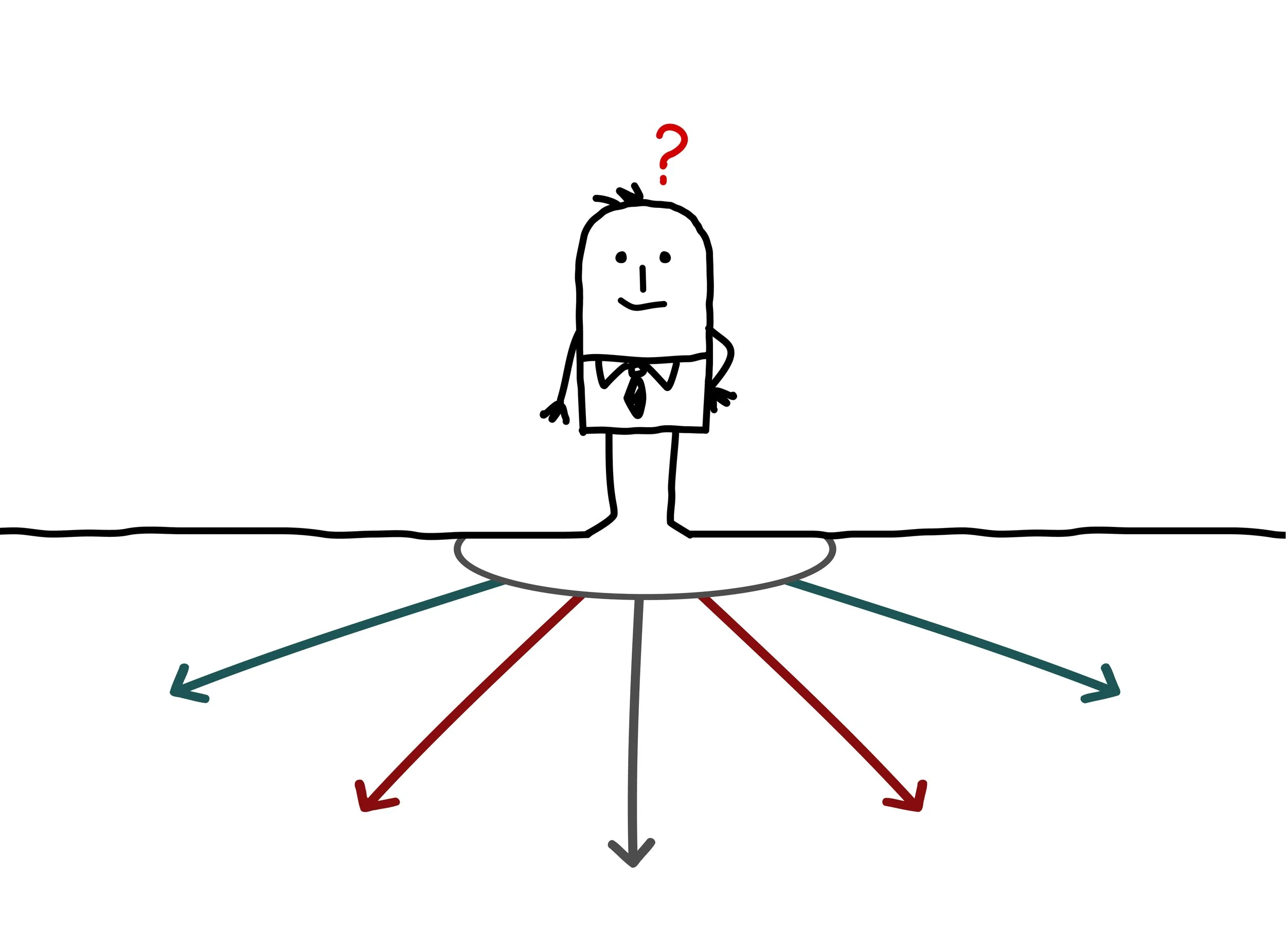 man at decision point illustration