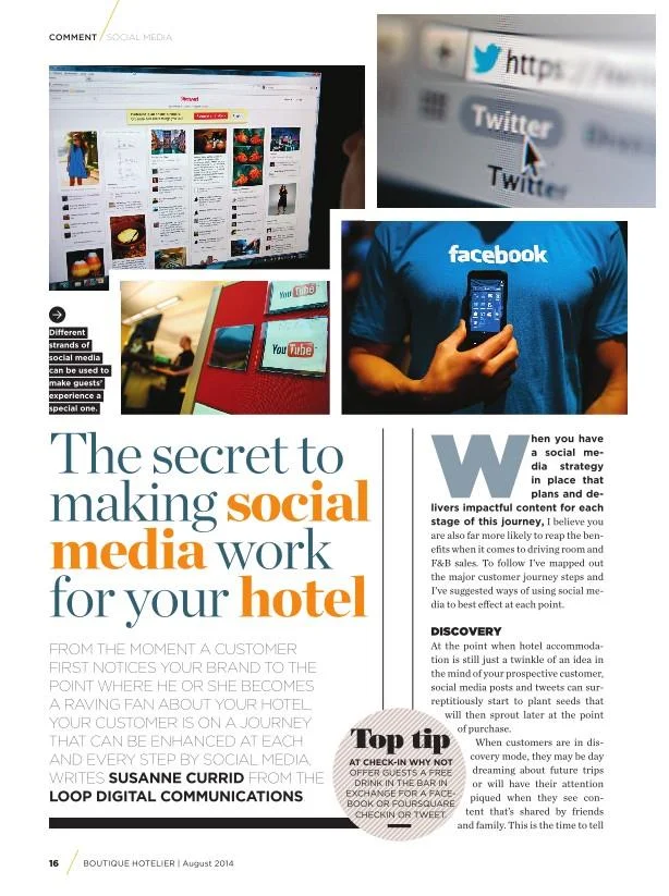 Boutique Hotelier - The Secret to Making Social Media Work for your Hotel