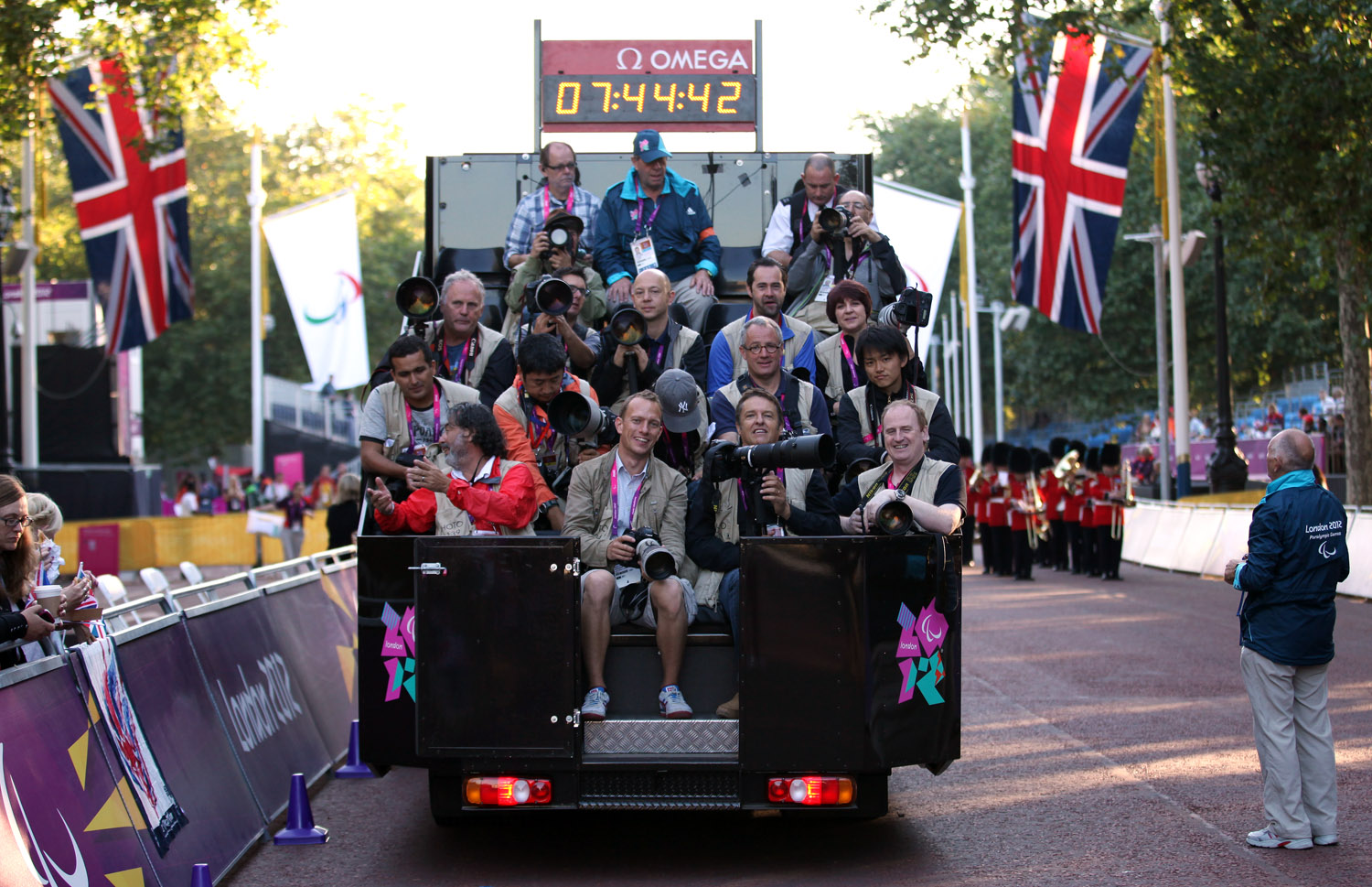 My best seat in the house - front centre - at the start of the marathon.