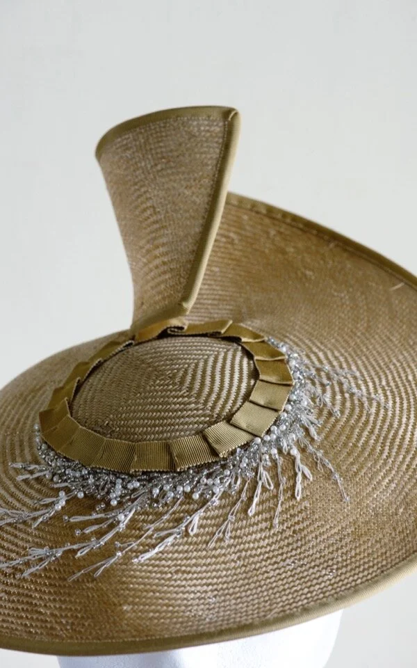 Embroidery detail on a SS19 hat