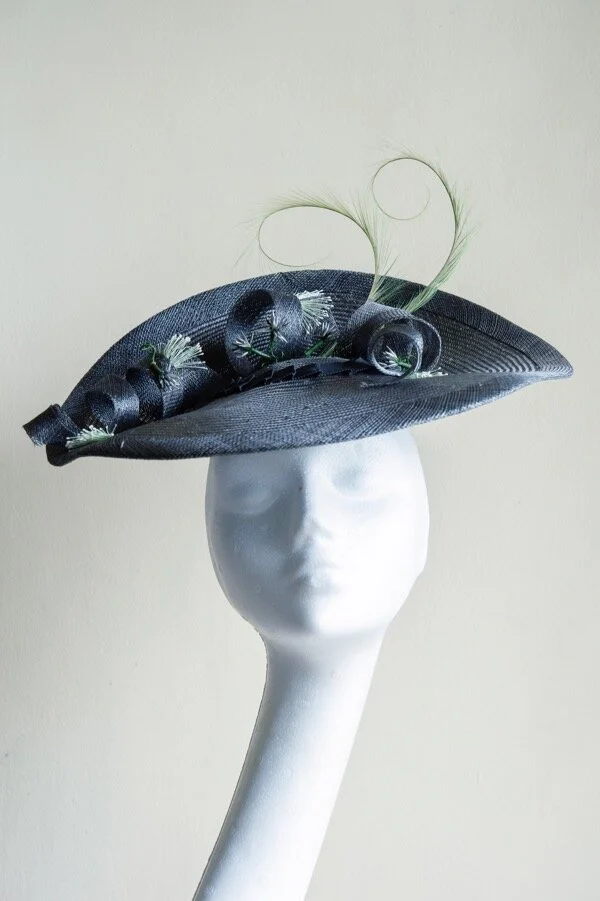 Grey straw cocktail hat.jpg