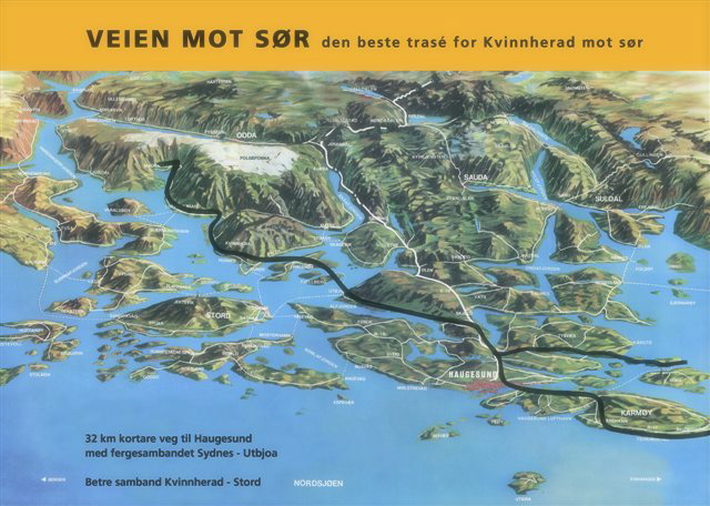 – Den beste traseen for Kvinnherad mot sør er over Sydnes/Utbjoa, meinte interessegruppa på Halsnøy.