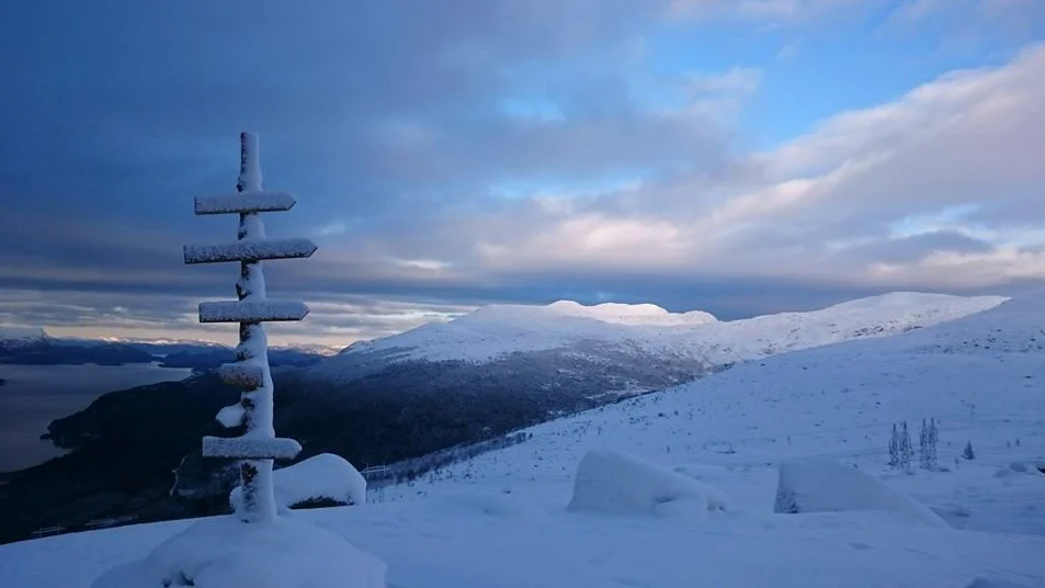 – Ein vakker 1. juledag i fjellet, rapporterer Jan Martin Skaaluren frå Valen. Før vi andre var skikkeleg vakne etter julekvelden, var han på tur til Nordfjell (559 m o.h.). Der oppe var det heilt blikkstille, rundt fem minus-grader og nysnø med ei djupne på 40 – 50 cm. Han såg endåtil spor etter hjort og hare. Kan ein få det betre på ein slik dag?