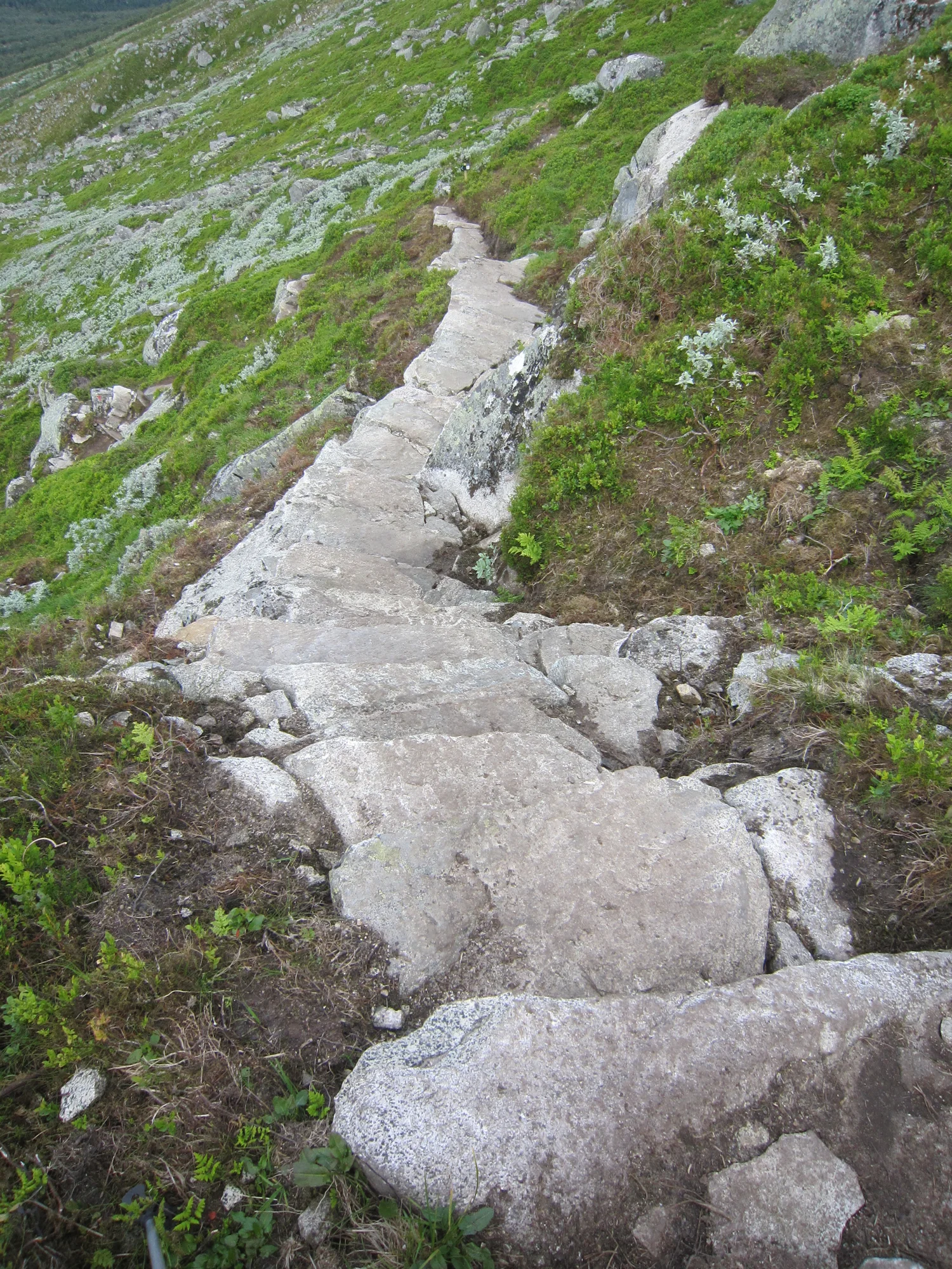 244 meter stein, den siste på 880 meters høgde er på plass over Skarsklyp. (Foto: Olav B. Espeland)