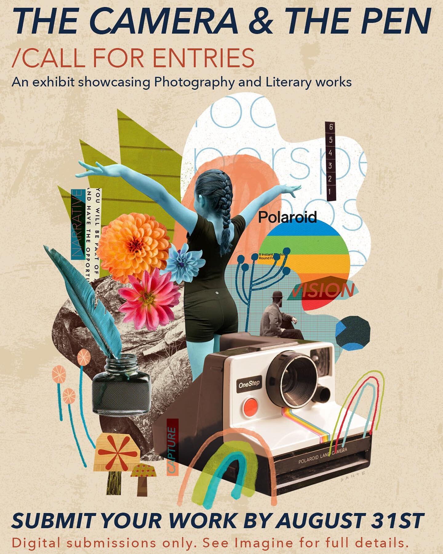 &ldquo;The Camera and the Pen&rdquo; Show poster I had the opportunity to design for an upcoming group show @gallerywcrocker all about showcasing Photography and Literary works. My daughter Elyse was the perfect little model for this one! 
.
✍️ @fles