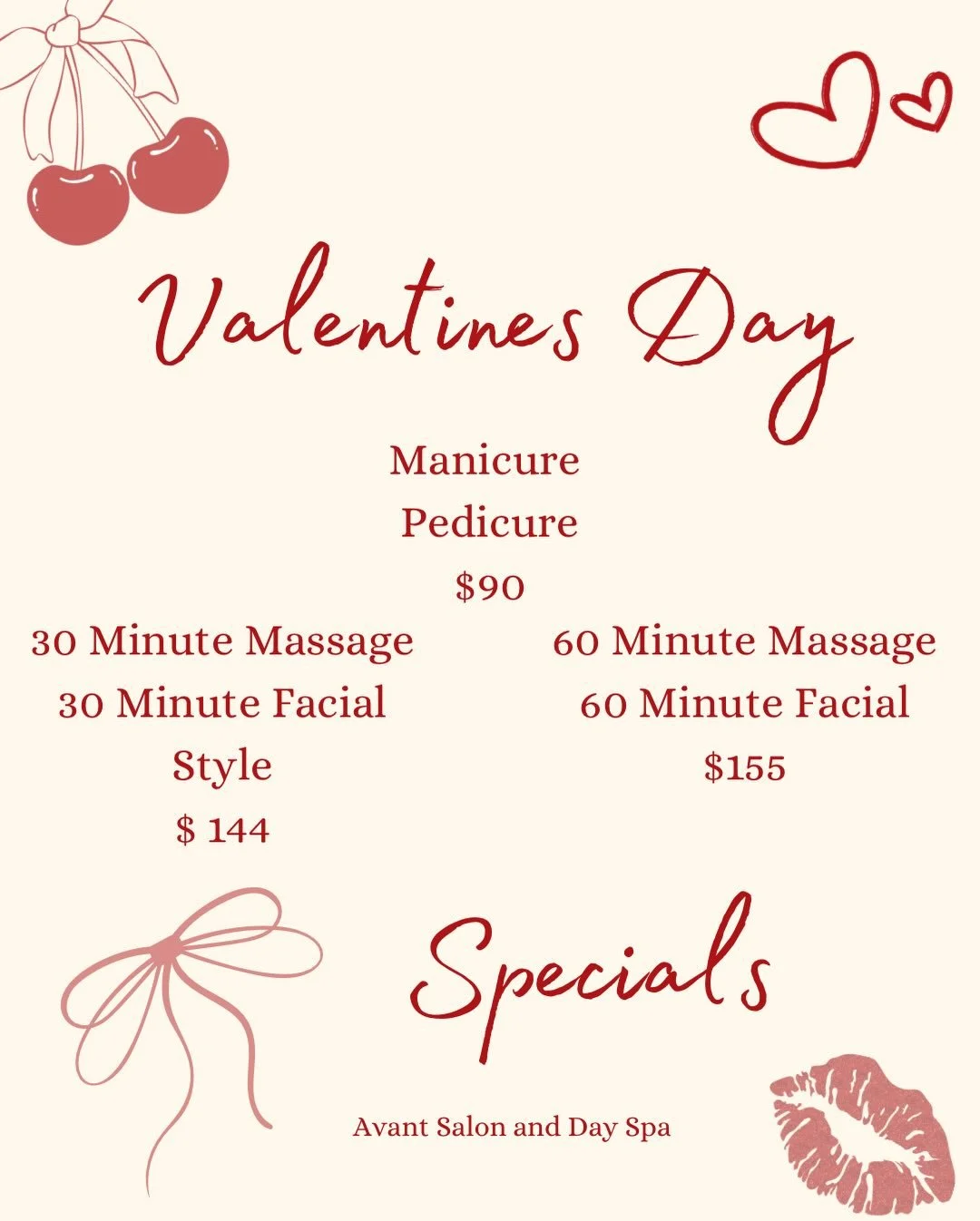 Love is in the air! ❤️&zwj;🔥 Get that special someone a gift they really want! 

&bull;Package 1: Manicure &amp; Pedicure $90 

&bull;Package 2: 30min Massage, + 30min Facial + Wash &amp; Style $144

&bull;Package 3: 60min Massage + 60min Facial

Ca