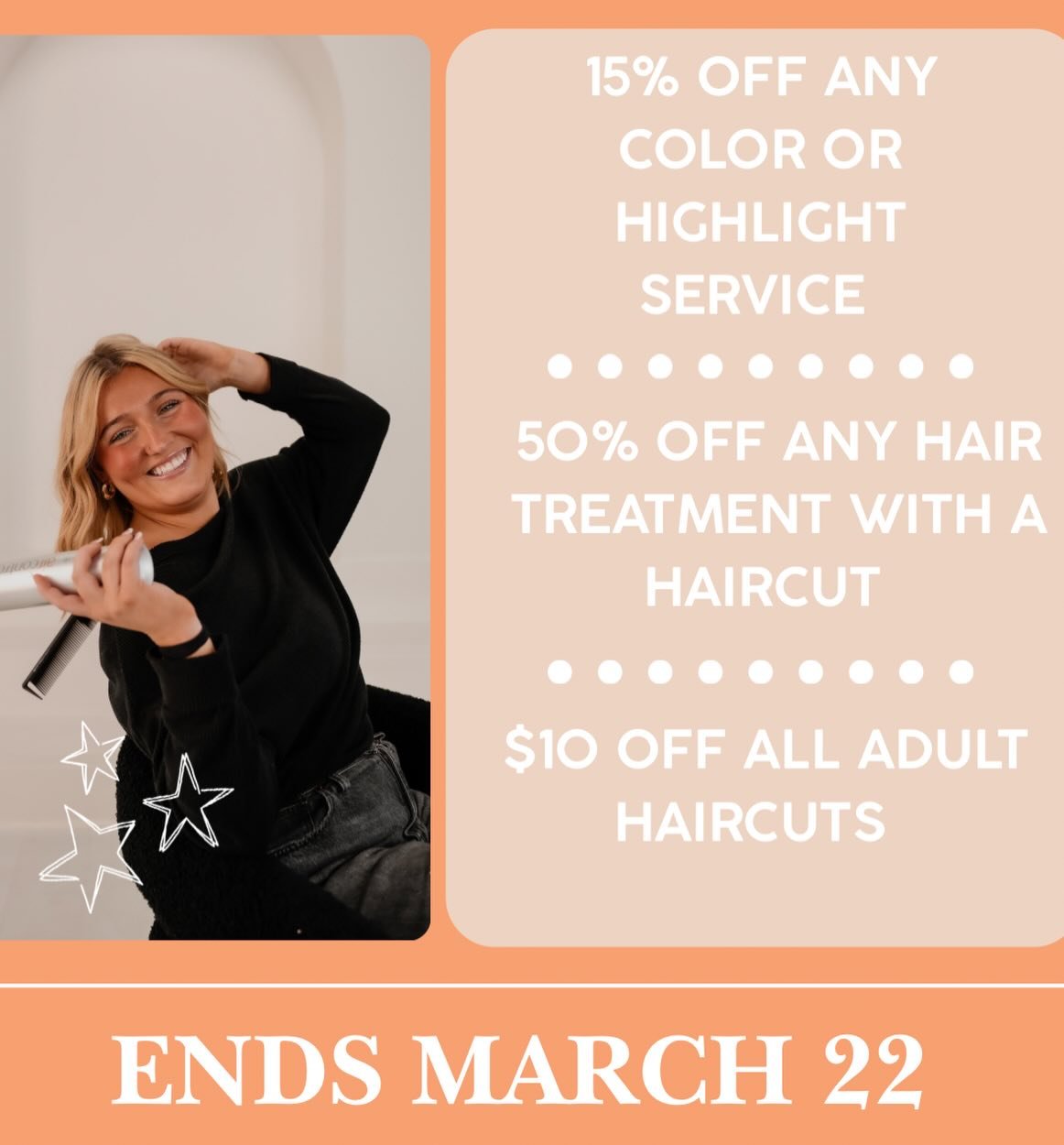 Little over a week left to catch these deals before they are gone! Click the link in bio or call the salon today to book! 🙌🙌🙌

#omahastylist #avedaartist #elkhorn