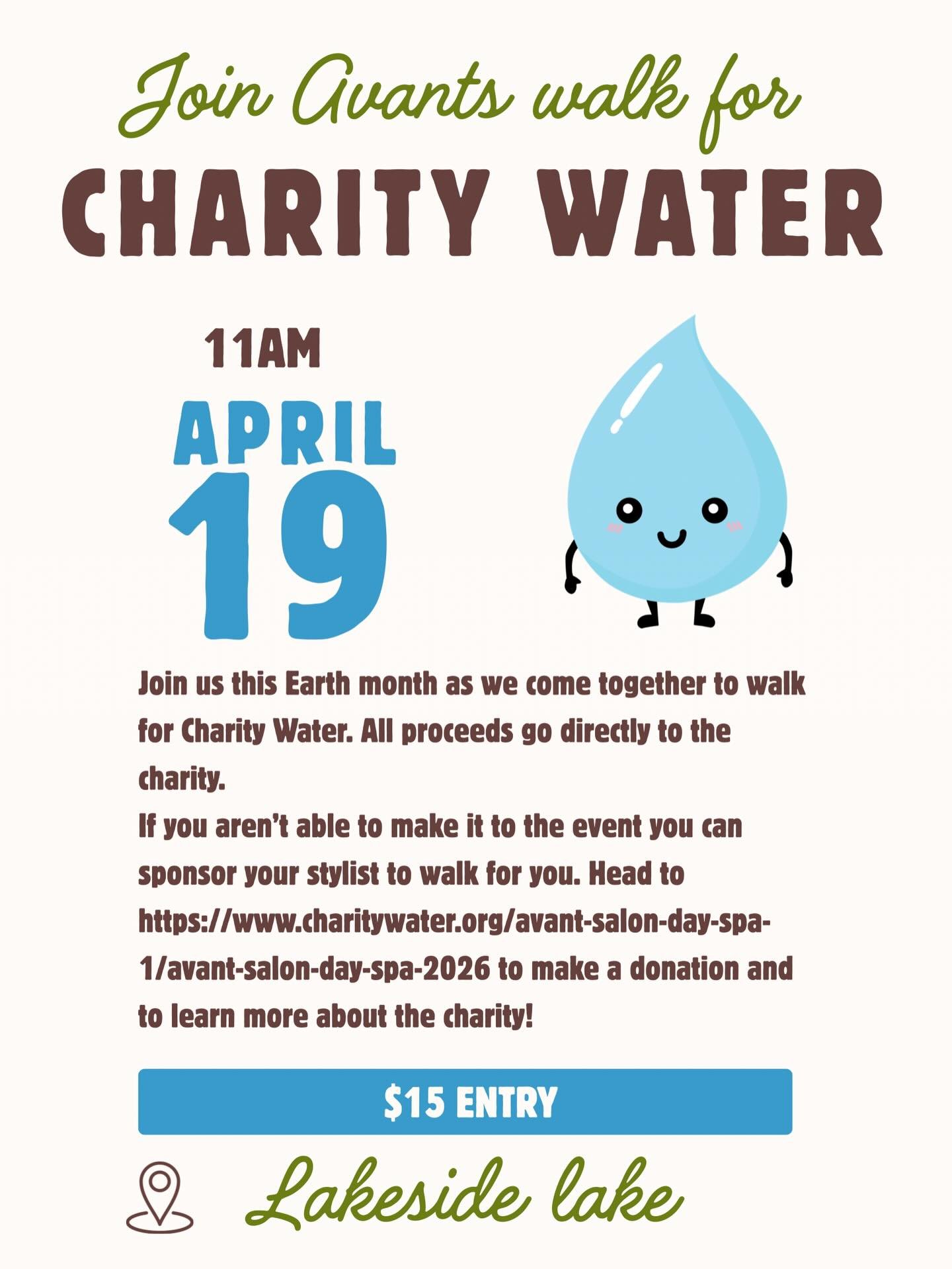 Happy Earth Month! 🌎

To celebrate this year Avant is hosting a walk around lakeside lake located directly behind Avant. April 19th at 11am. $15 entry fee. All proceeds go directly to Charity Water!

Can&rsquo;t wait to see everyone there! 🌎💚

htt
