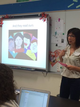 Leading the session on POV - Photo courtesy of Kristen Picone