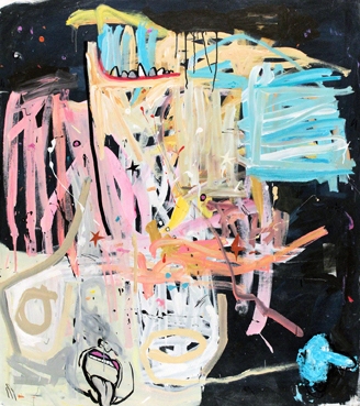 Channeling Chaim Oil, Acrylic and Marker 70 (vertical) x 60 (horizontal) inches 2012