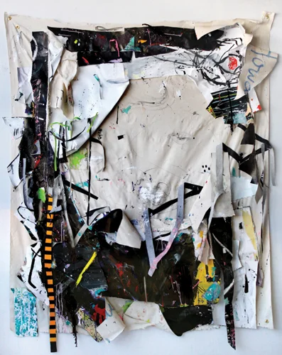 Speed At The Expense Of Depth Acrylic, Canvas and Marker 78(vertical)x66(horizontal)x4 inches 2016
