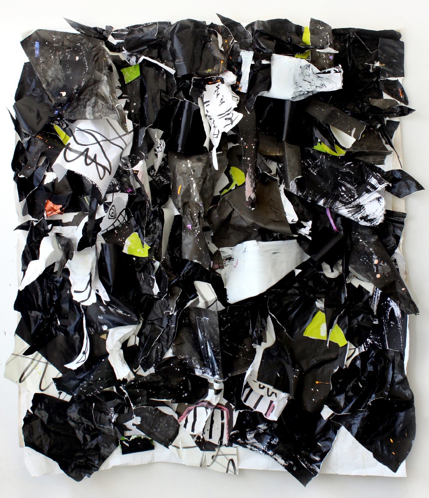 Metaphysical Batman Acrylic, marker and Acid-Free Paper 82(vertical)x75(horizontal)x15 inches 2013 * private collection; featured in TEXAS ABSTRACT:MODERN+CONTEMPORARY (Fresco Books)