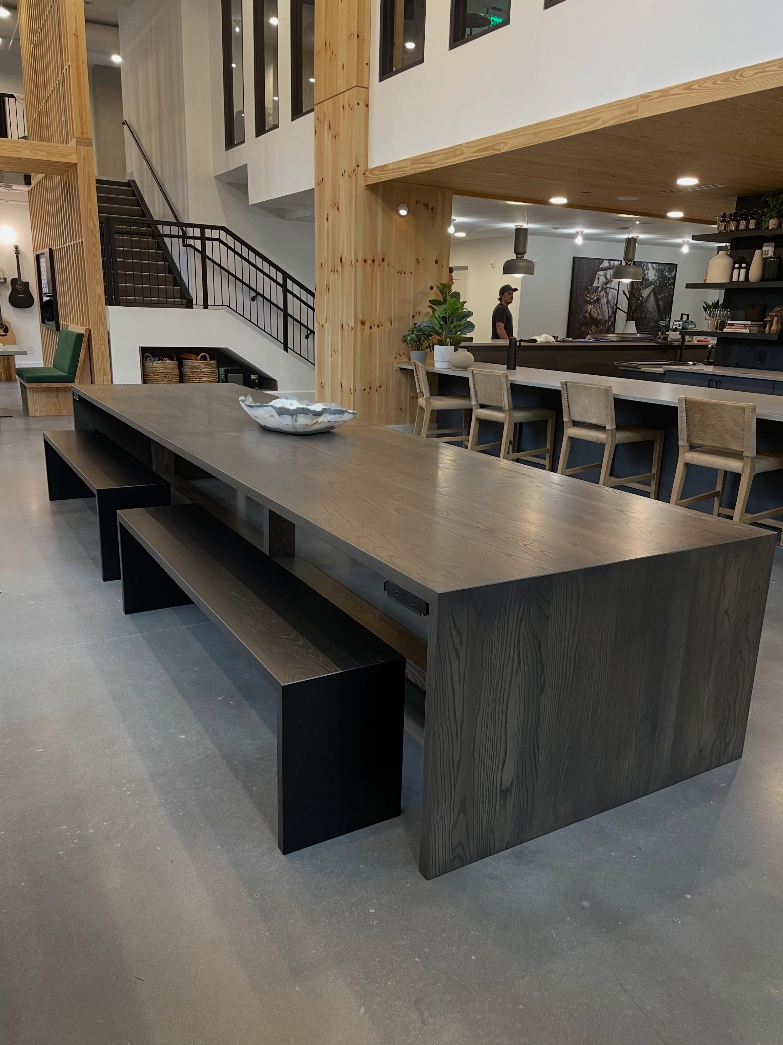 Communal table and benches for @cid_designgroup