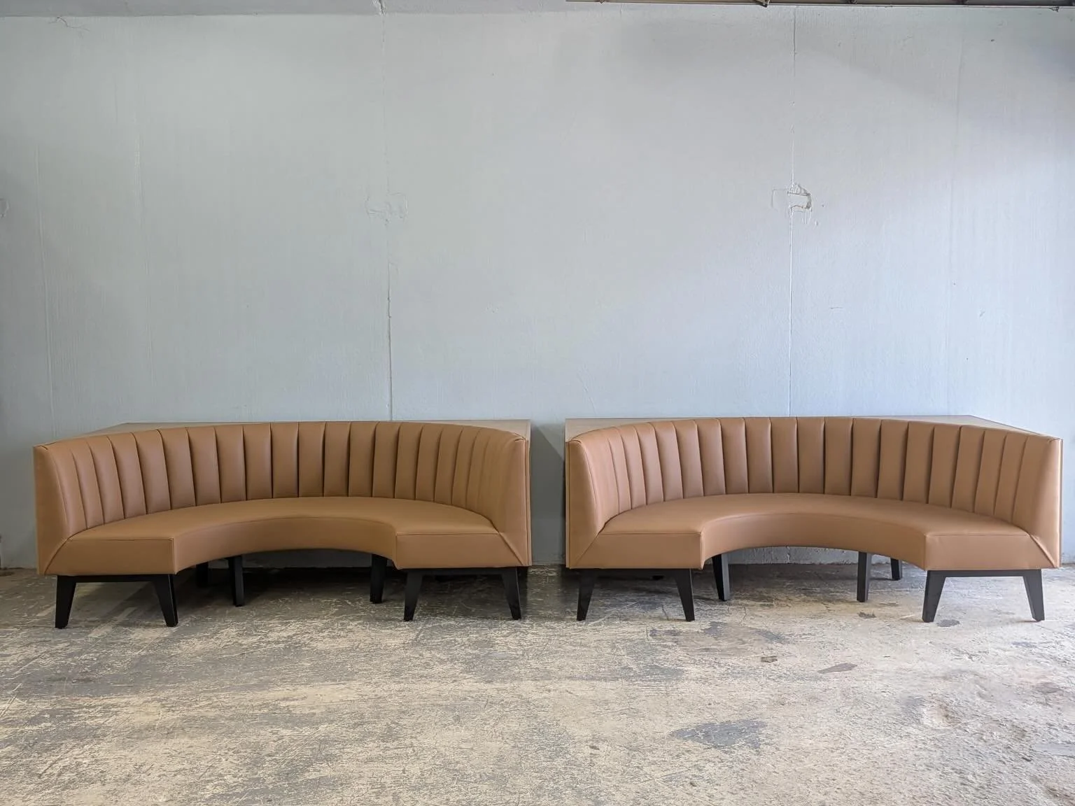 Curved banquettes heading to Florida for @lvl_design_studio @alexandelrayapts