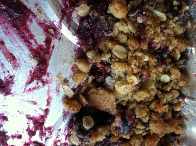 Peach and Summer Berry Crumble