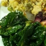 Wilted Tatsoi with Sesame-Ginger Dressing