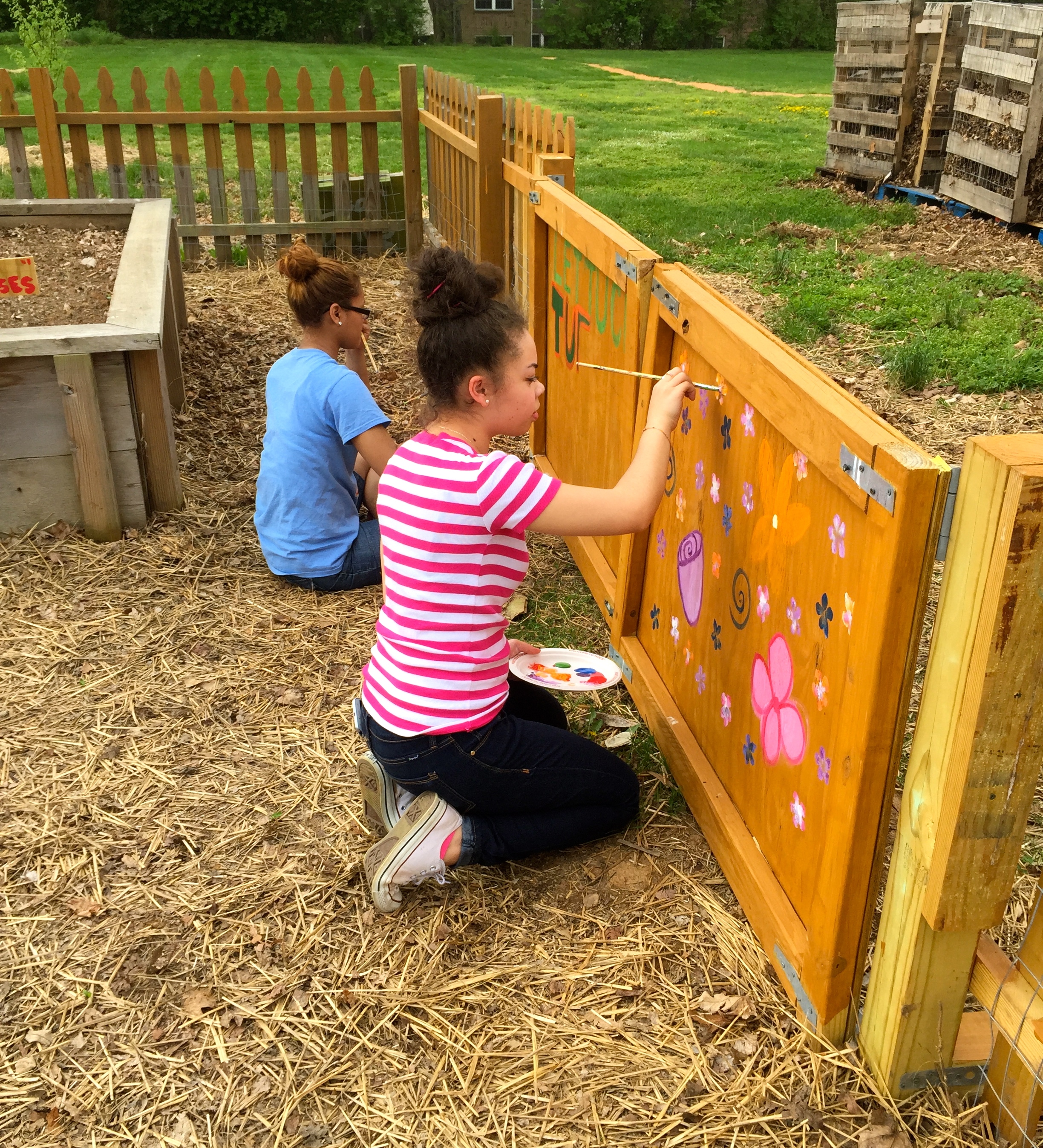 Thanks to these ladies for contributing their artwork to the McGruder Community Garden. This space is now truly full of life in many senses of the word!