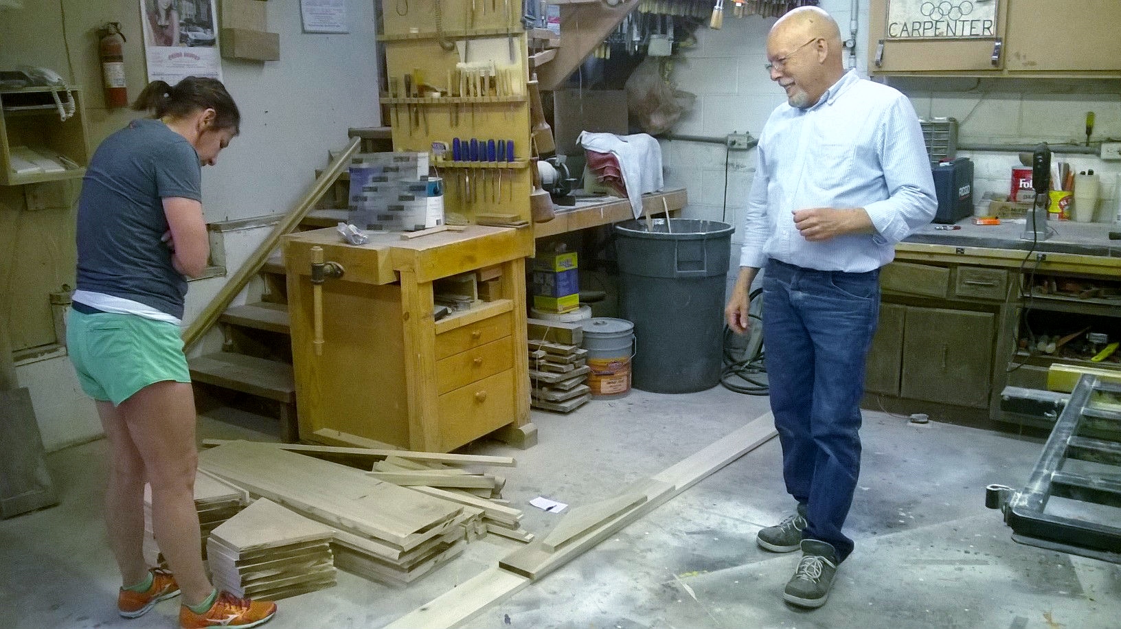   Jamie Huling pre-cut all the lumber for our beehives in his home woodshop.  