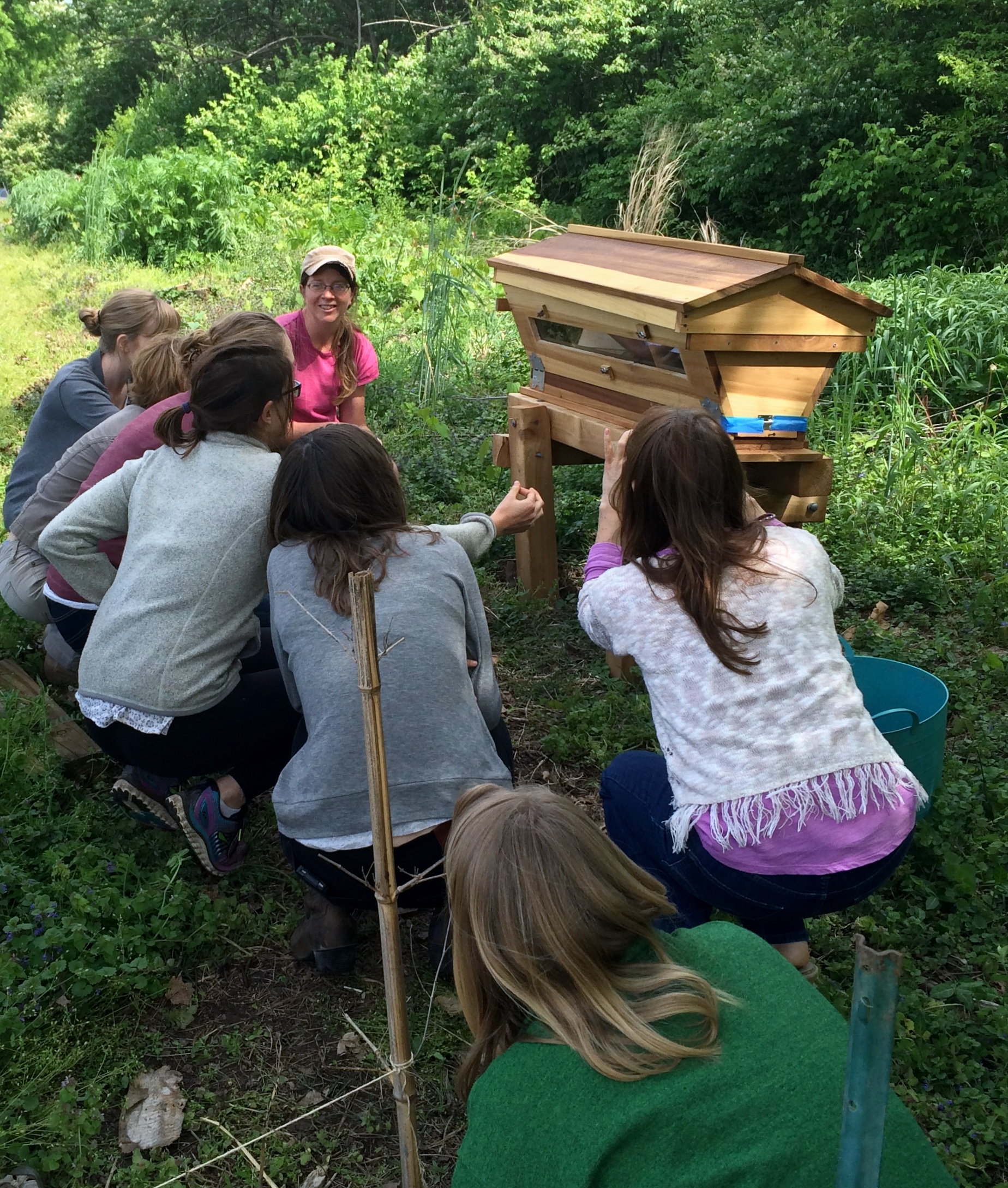  Our staff held a welcome ceremony for the bees at our Woodmont garden bringing gifts of flowers and reading a poem. 