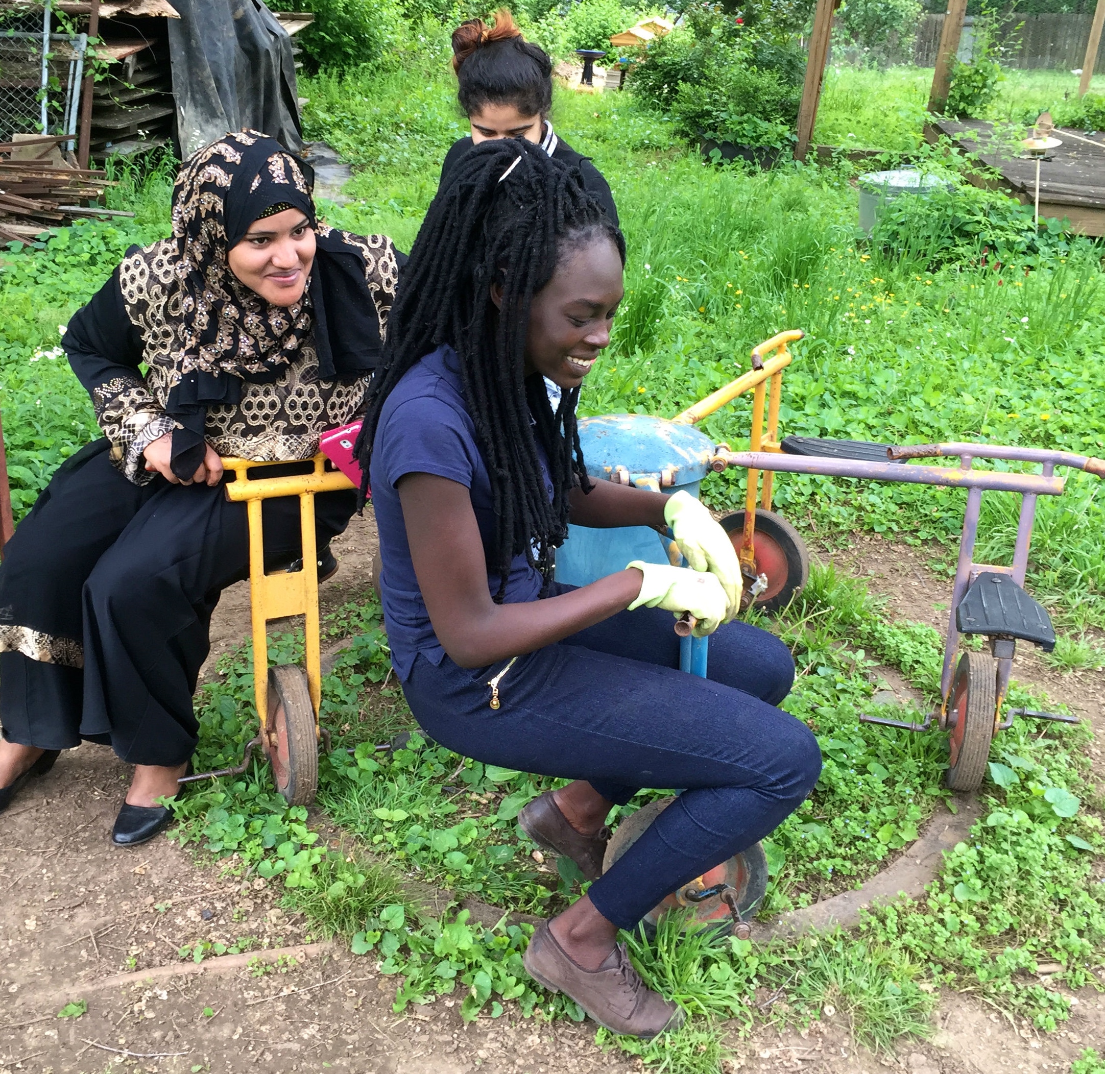ITOP students take a break to play and be carefree on their last workday of the semester at the Wedgewood garden.