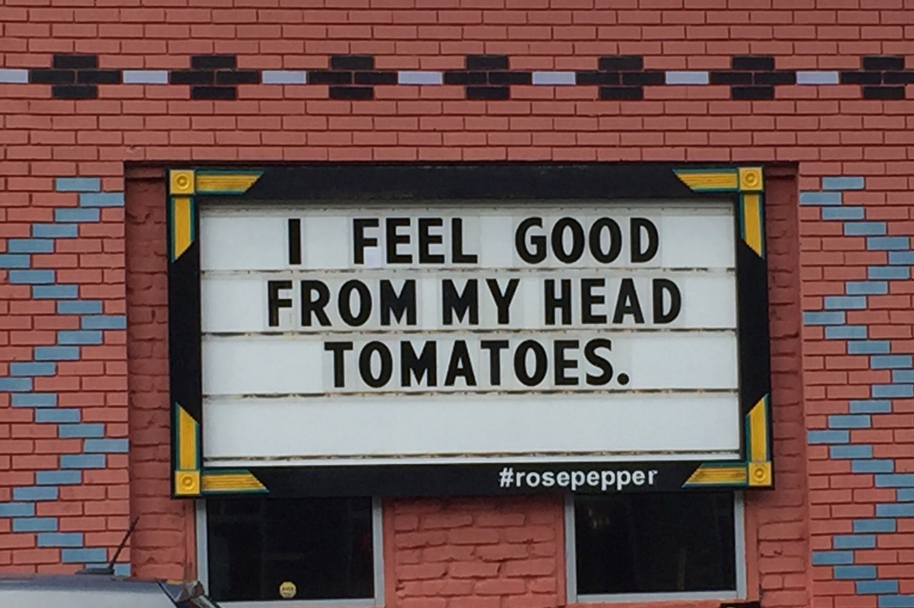 The marquee outside Rosepepper Cantina in East Nashville.