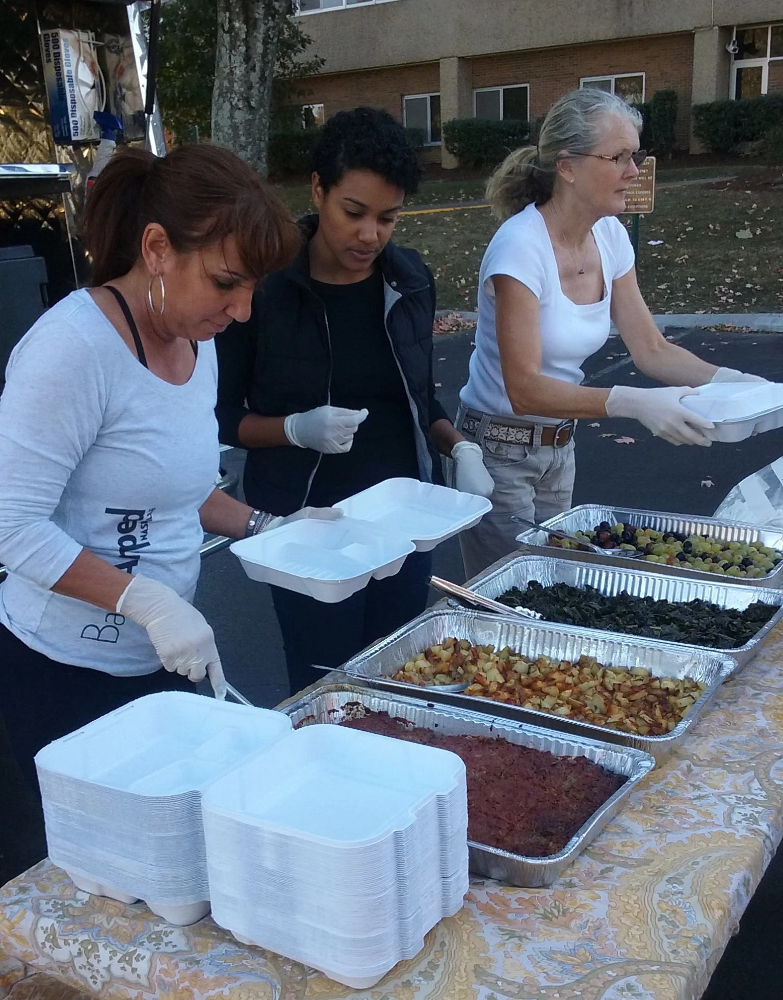 Linda serving a Friday lunch at Vine Hill Towers, right around the corner from the Wedgewood Urban Gardens.