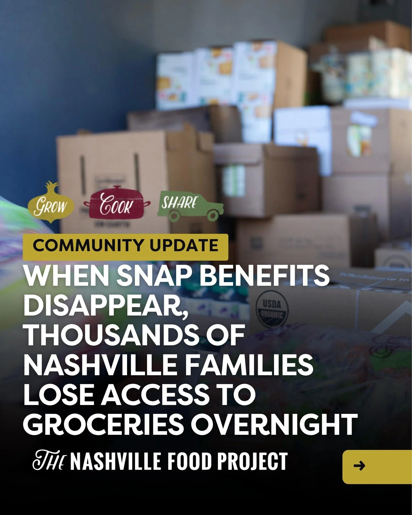When food assistance disappears, the truth of our city comes into view.
Because of the federal shutdown, many Nashville families are facing deep uncertainty about how they will afford food and essentials.
We are recovering good food, preparing nour