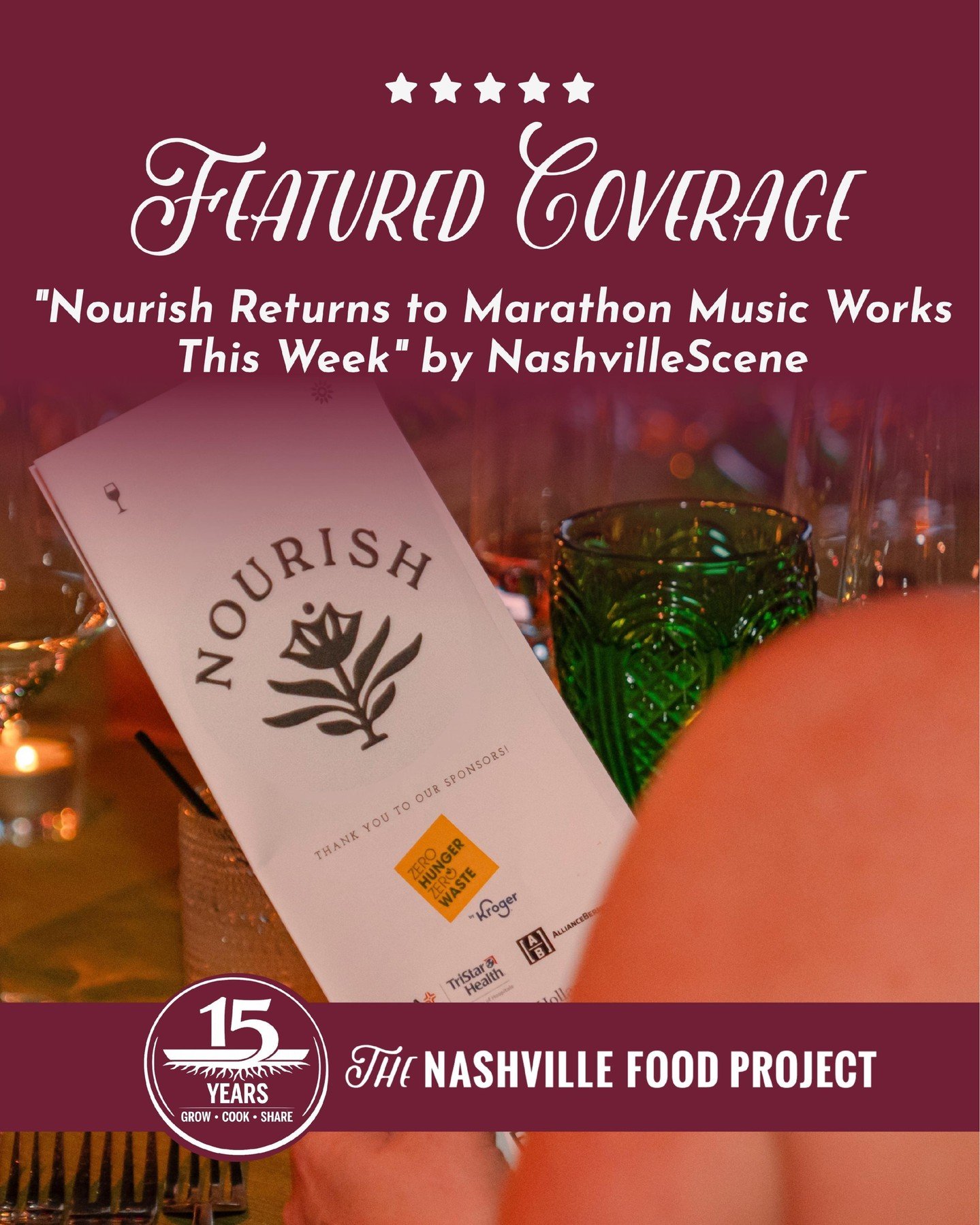 Nourish returns to Marathon Music Works this week, featured by Nashville Scene's Chris Chamberlain. (@nashvillescene) 

This year's gathering brings together Nashville chefs, wine pairings, hospitality, and shared purpose in support of The Nashville 