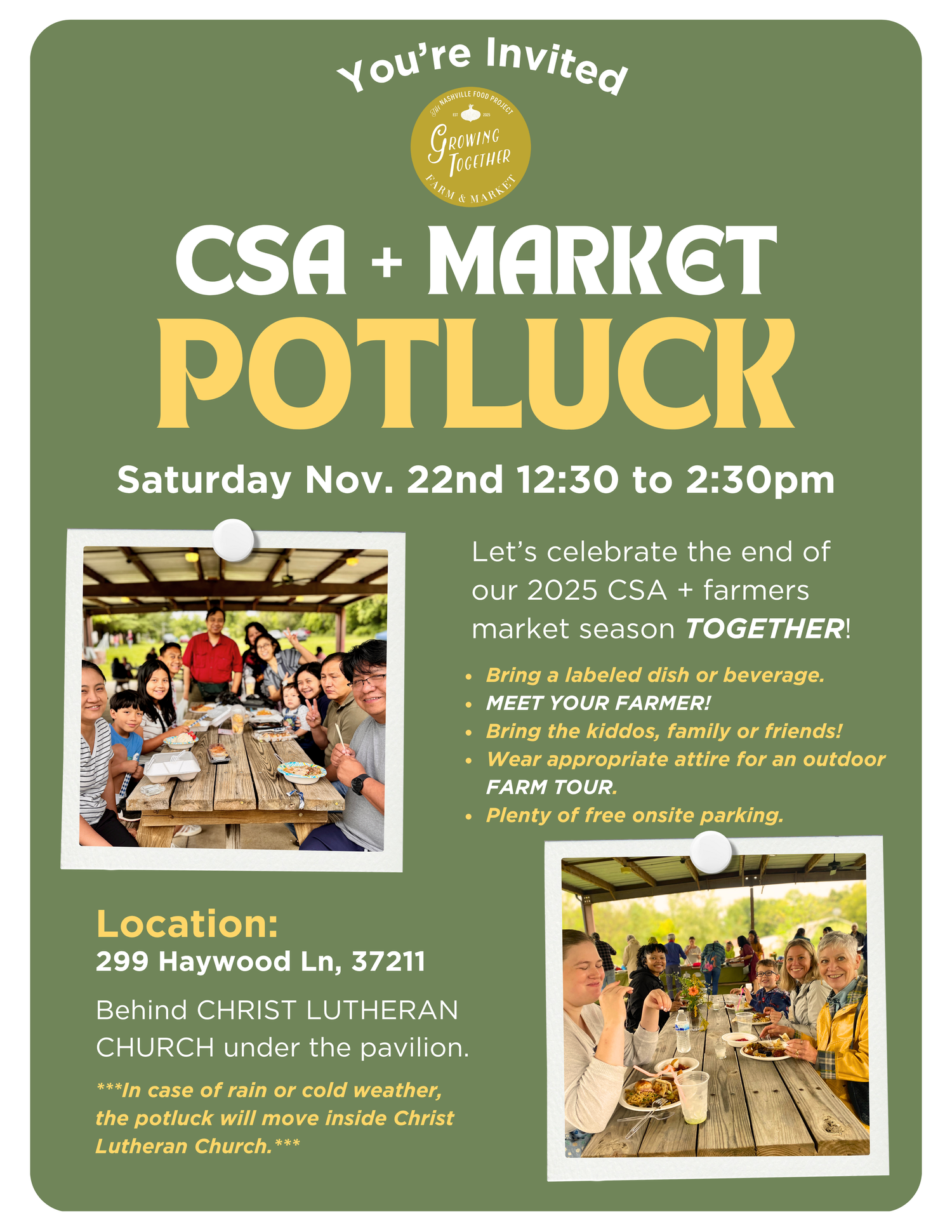Growing Together Potluck Nov 22nd RSVP | The Nashville Food Project