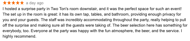 Shared with permission of the Google Reviewer.