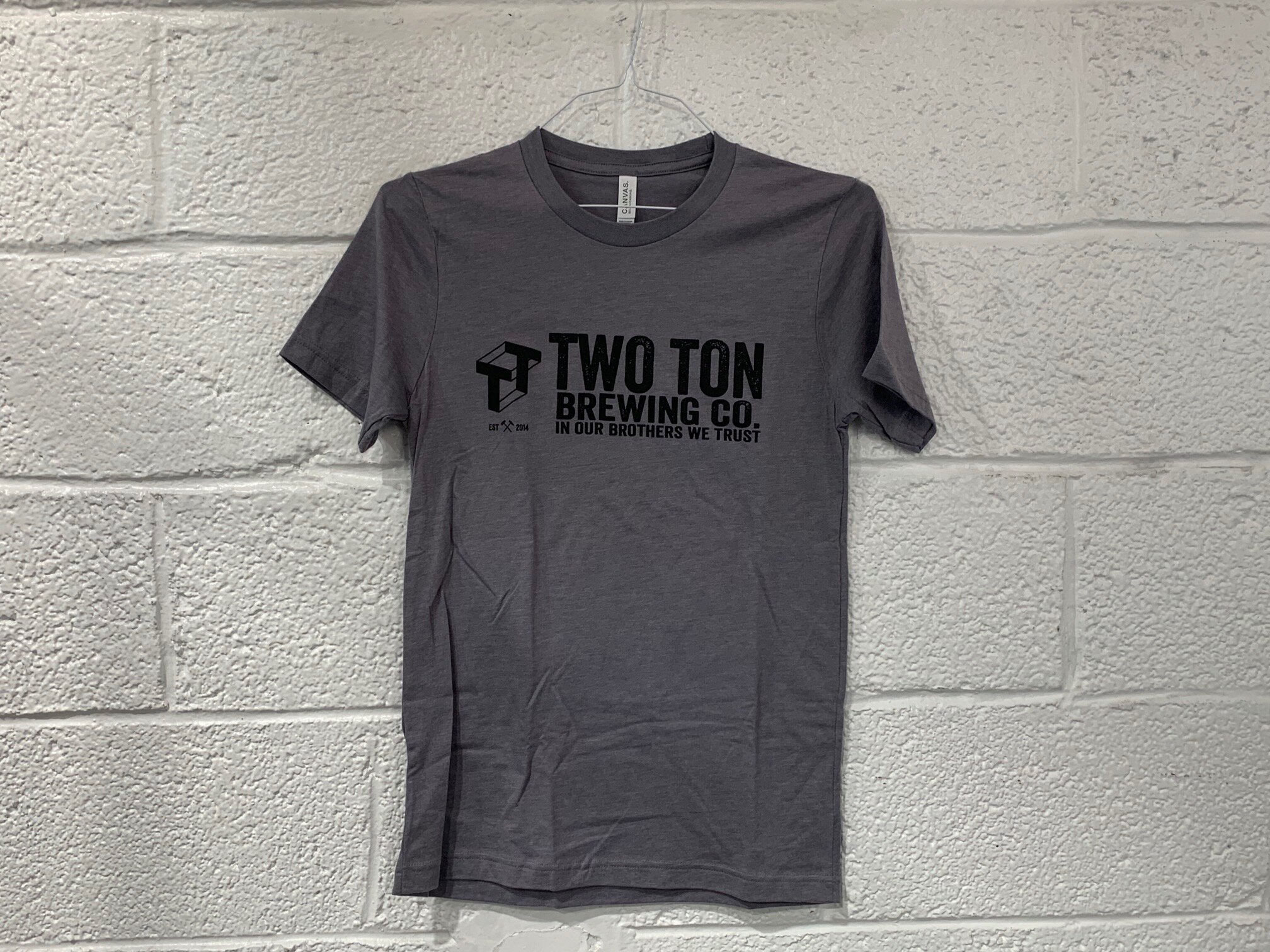 Two Ton Logo T-shirt $ 15.00 Unisex, black logo on dark gray T-shirt. Multiple sizes available.