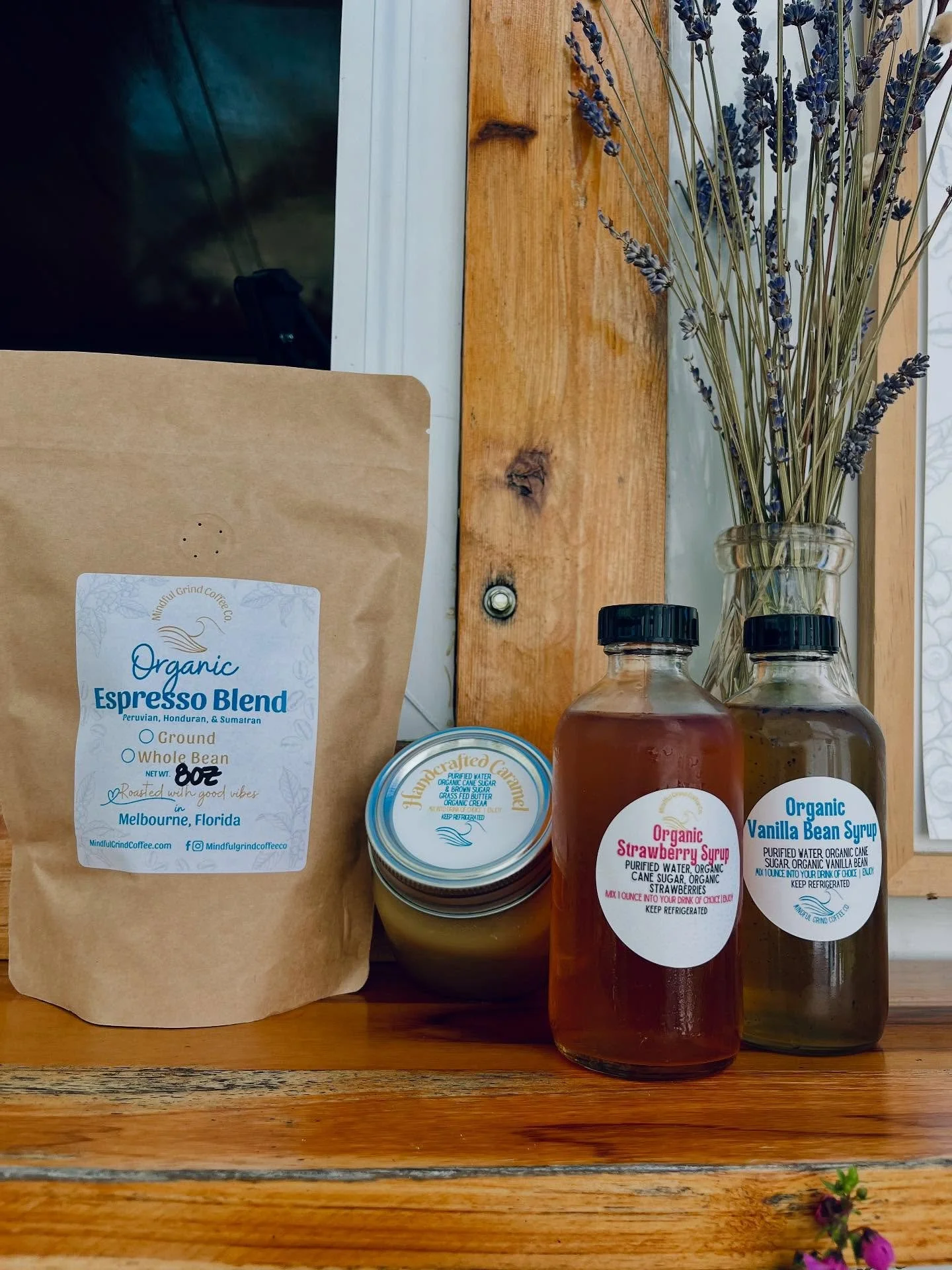 We&rsquo;ve got you covered for all your at home barista needs. Our fresh roasted espresso blend can be whole bean or ground to your choice. You can also preorder any of our handcrafted syrups. We usually always have a few bottles of vanilla availabl