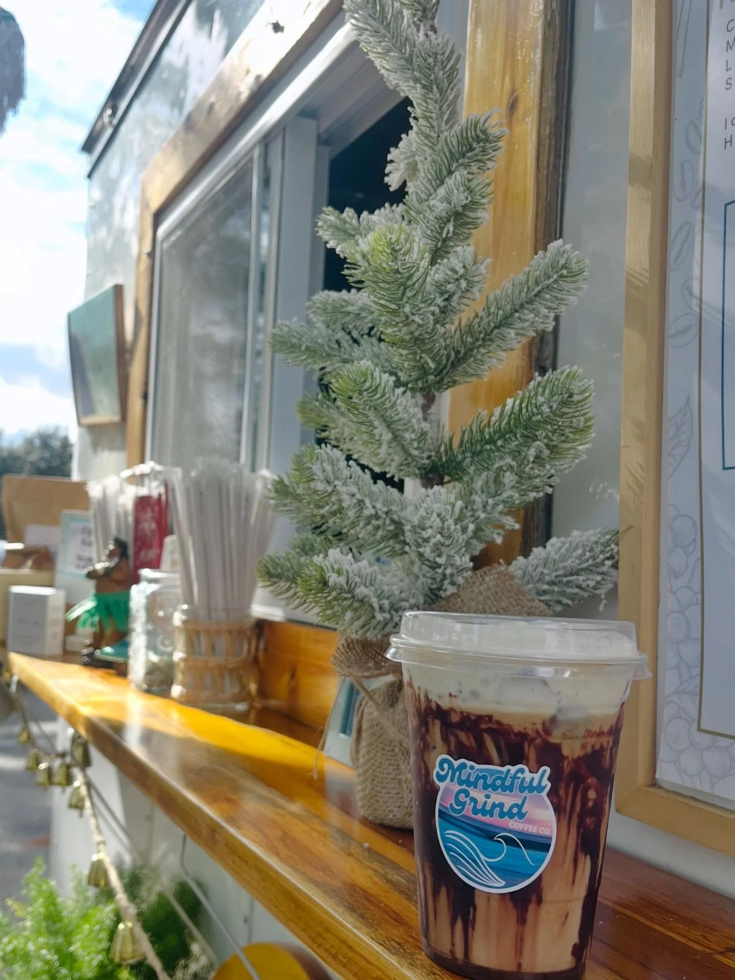 Our Mocha Hazelnut Sage Latte tastes like Christmas in a cup. The aromatics of sage, earthy hazelnut, and a touch of sweetness from the mocha makes a great combination. We topped this one with hazelnut sage sweet cream to make it even more delicious.