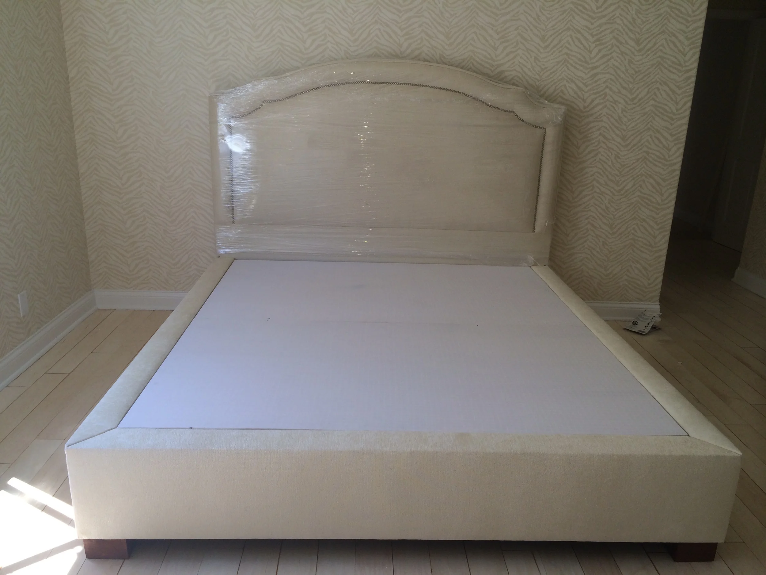 Custom bed frame with headboard